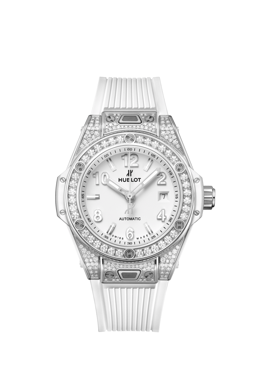 Hublot Big Bang 33mm One Click Steel White Pave Watch - Luxury Women's Diamond Watch for Gifts, Parties & Special Occasions