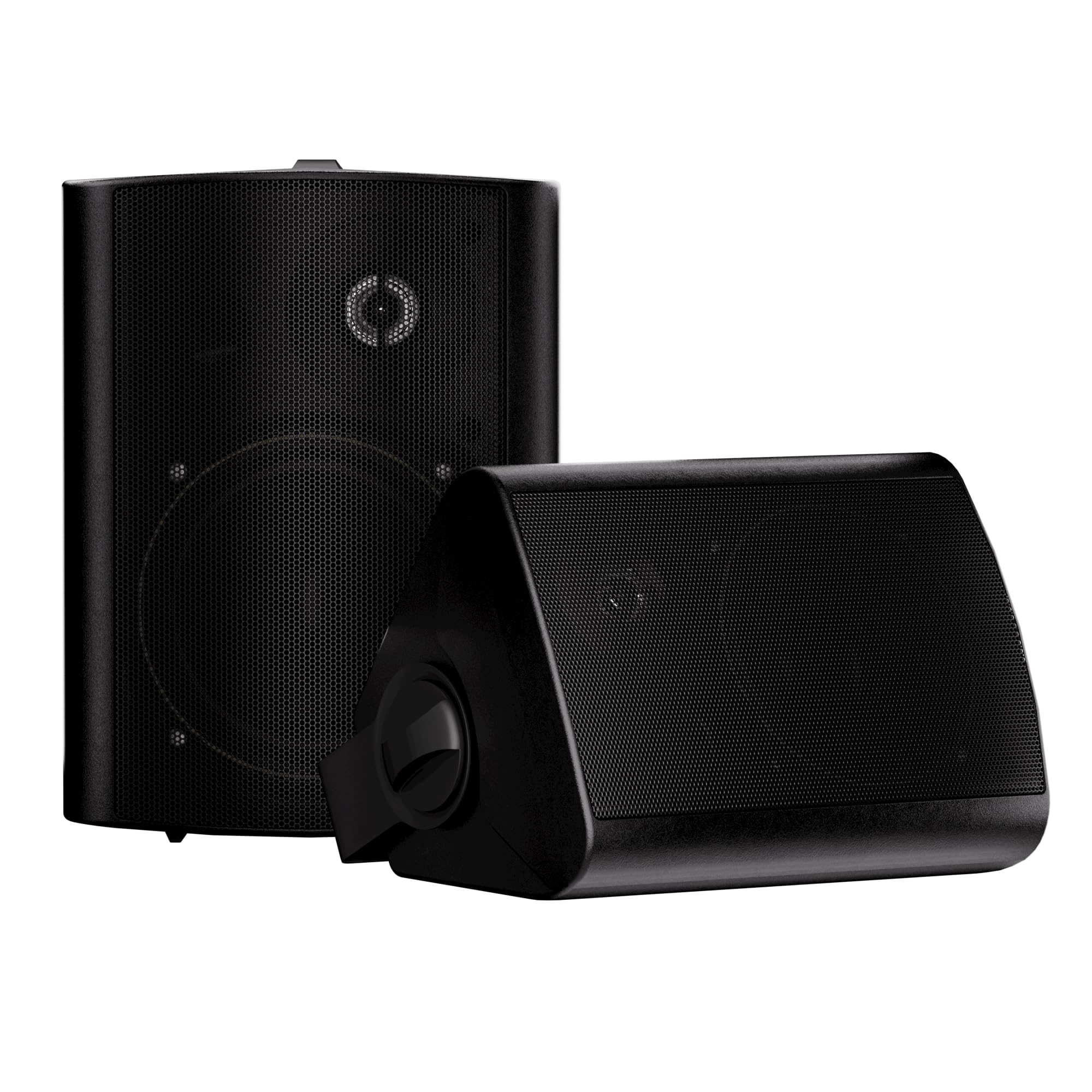 Herdio 5.25 Inch 300W Waterproof Outdoor Speakers - All Weather Wall Mounted Passive Wired Pair for Patio, Garden, Deck, Backyard & Indoor Use (Black)