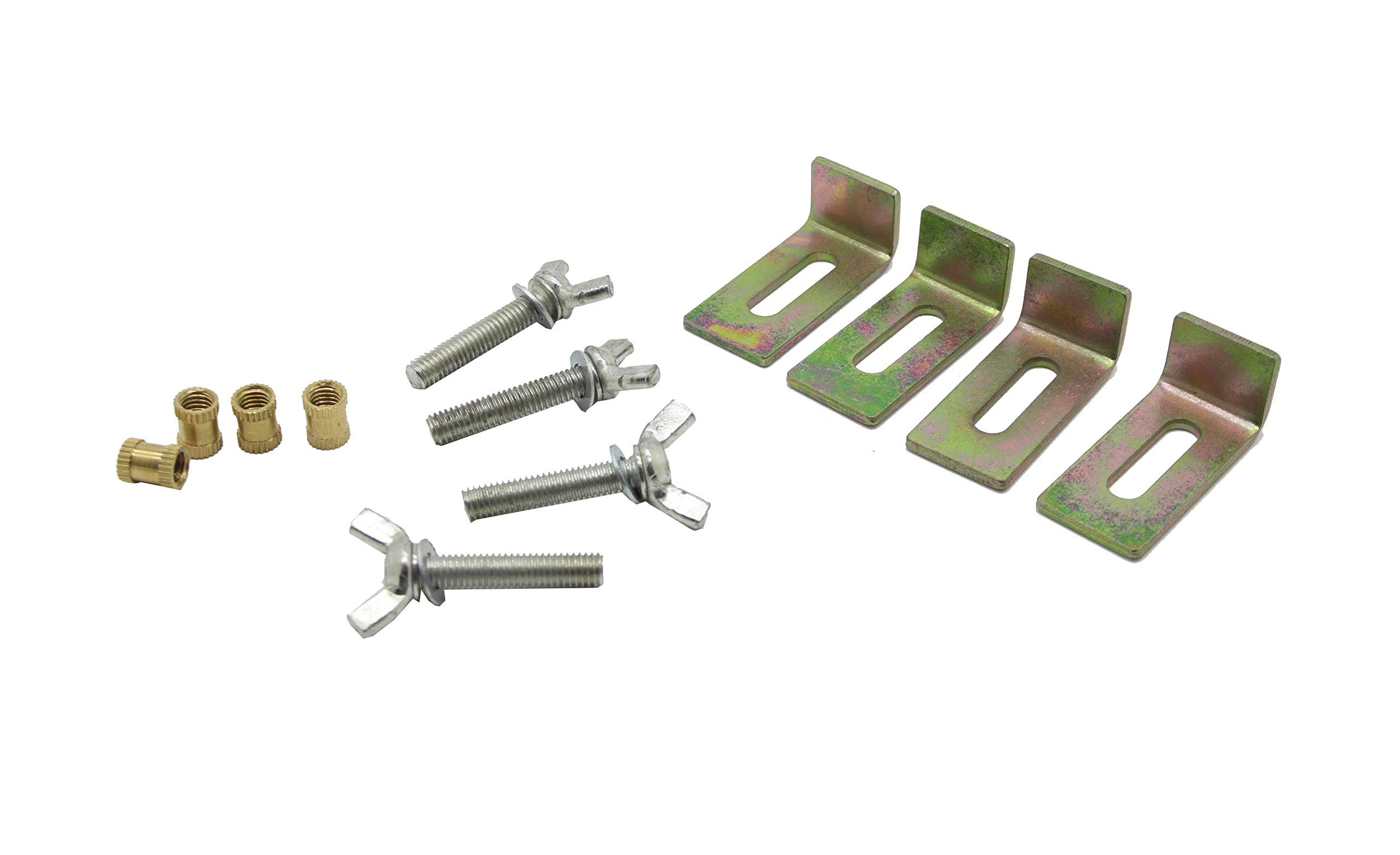 FixtureDisplays® Set of 4 Undermount Sink Clips - Heavy Duty Stainless Steel Sink Brackets for Secure Installation - Perfect for Kitchen & Bathroom Sink Support