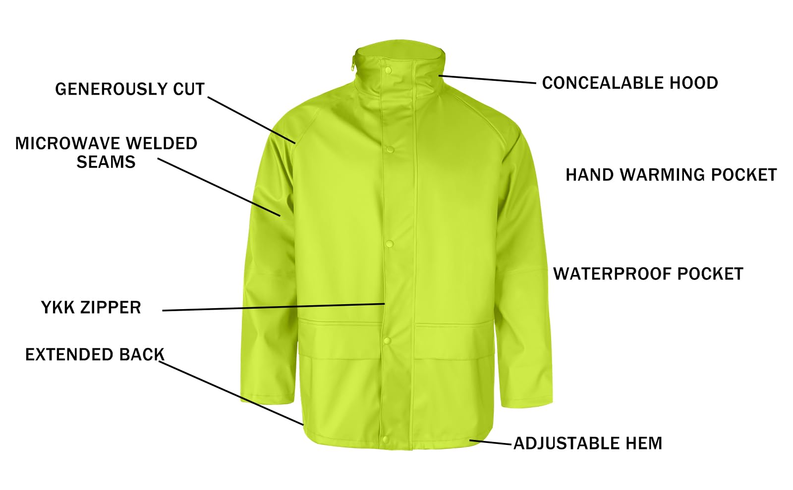 Men's Waterproof Workwear Rain Suit Set - PRO Jacket & Bib Overalls for Outdoor Construction, Fishing & Heavy Duty Protection | All-Weather Safety Gear