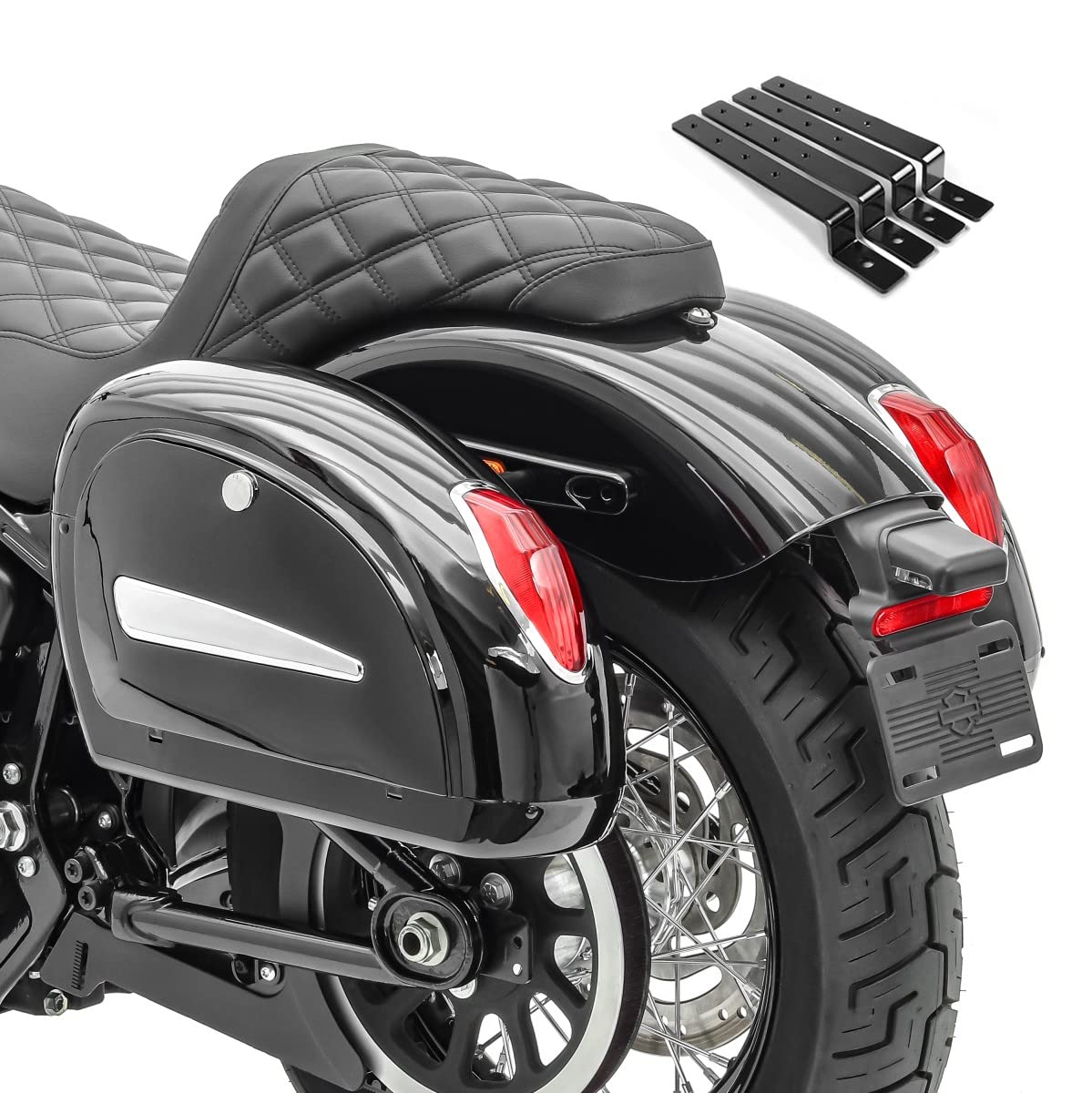 Premium Hard Saddlebags 18L with Mounting Kit - Waterproof Motorcycle Luggage for Cruiser CB43012 | Durable Storage for Long Rides, Road Trips & Daily Commutes