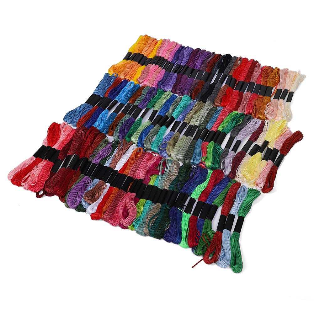 100 Skeins Embroidery Floss Cross Stitch Thread - Polyester Cotton Blend for DIY Crafts, Sewing & Needlework - Perfect for Cross Stitch Kits, Hand Embroidery, Scrapbooking & Fabric Art Projects