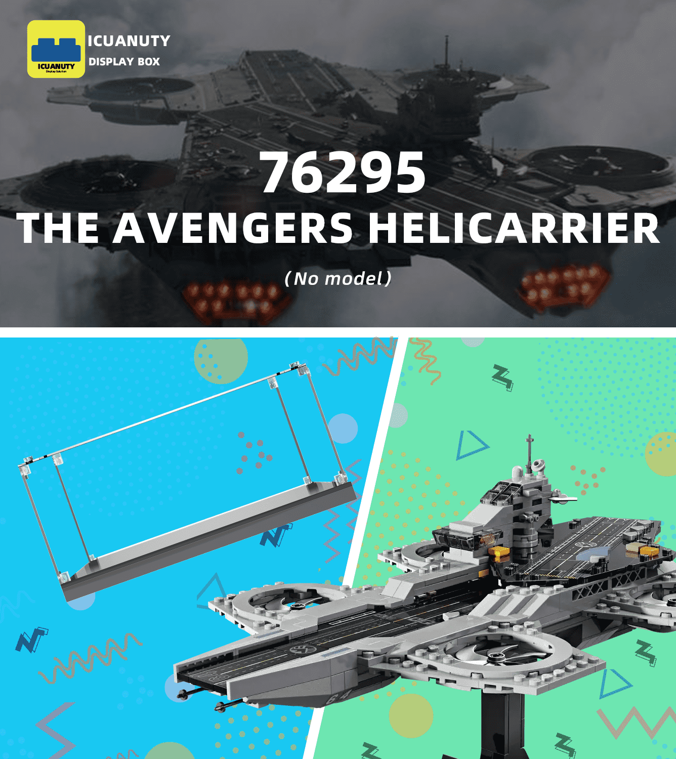 LEGO Super Heroes The Avengers Helicarrier 76295 Display Case - Protective Showcase for LEGO Marvel Collectibles | Perfect for Home Decoration & Toy Collection Display