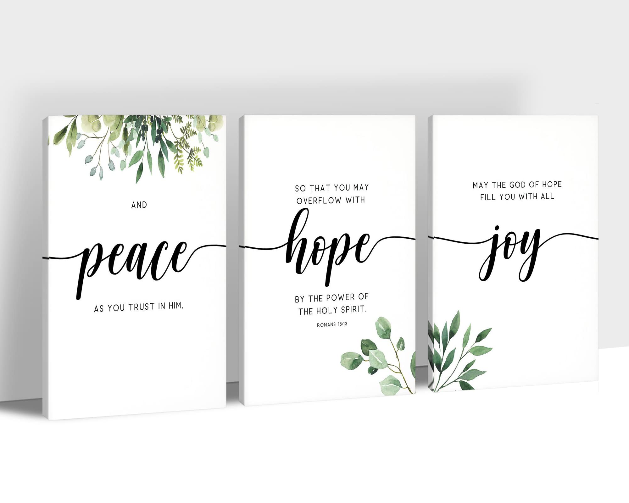 3-Panel Motivational Wall Art for Office & Home Decor - Turquoise Inspirational Quotes Canvas Prints (20”x30”x3Pcs) - Positive Words Poster with Hope, Trust & Faith Themes - Perfect for Office, Living Room & Workspace Wall Decor