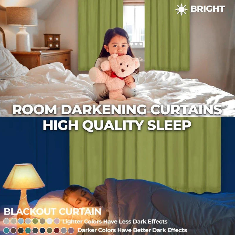 Blackout Curtains for Bedroom - Set of 2 Panels, Grommet Top Room Darkening Thermal Insulated Drapes for Better Sleep & Energy Efficiency | Perfect for Home Theater, Nursery & Shift Workers