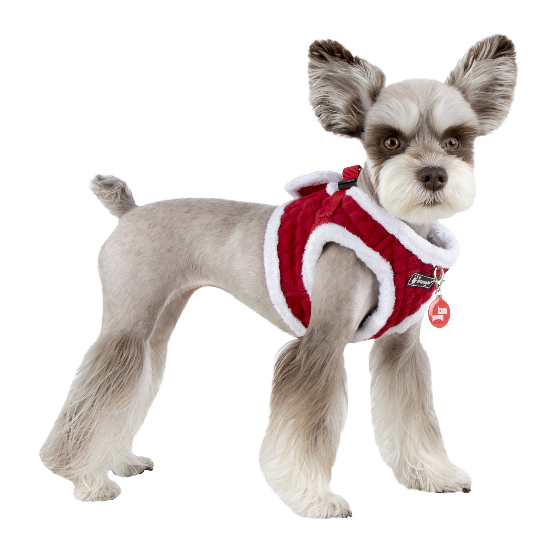 Puppia Blitzen Vest Dog Harness - Step-in Warm Winter Coat for Small & Medium Dogs - Red Small Size - Perfect for Christmas Holidays & Cold Weather Outdoor Walks