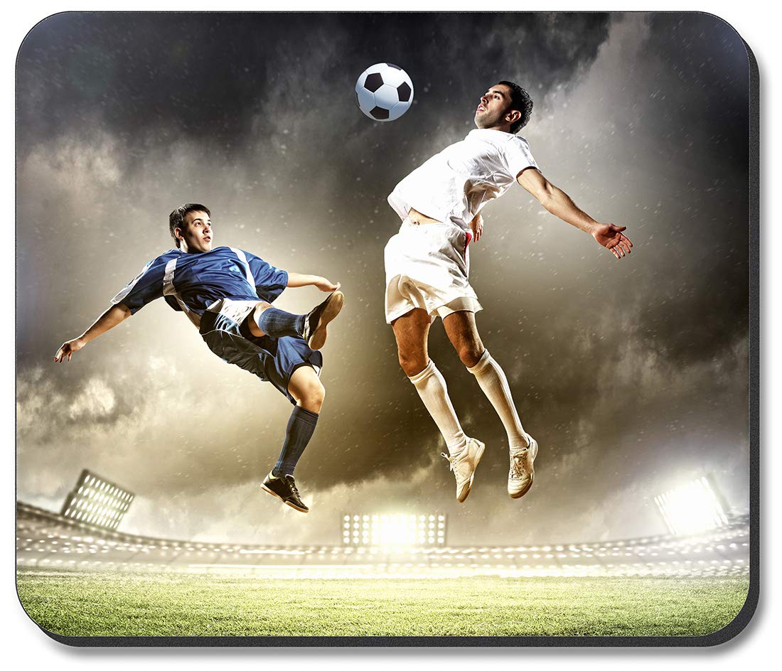 Soccer Players Art Plates Mouse Pad - Non-Slip Gaming & Office Desk Mat for Computer Laptop - Perfect Gift for Sports Fans & Gamers