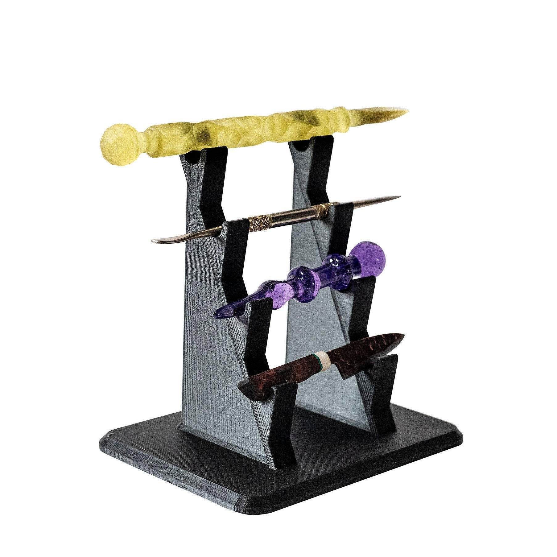 4-Tier Silicone Dab Tool Organizer - Black | Essential for Concentrate Storage & Wax Accessories | Perfect for Dab Rigs, E-Nails & Home Studios