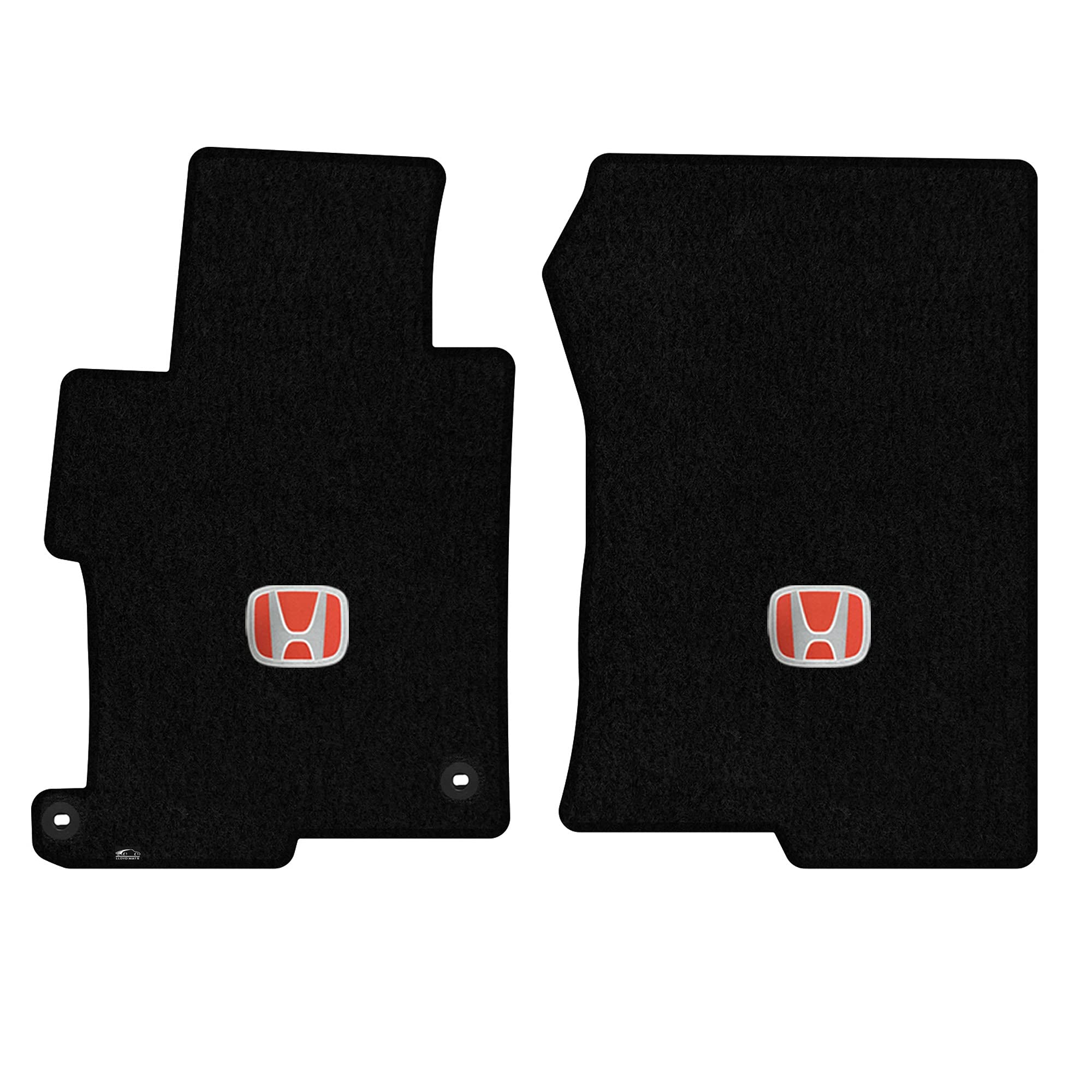 Premium Custom-Fit Carpet Floor Mats for 2013-2017 Honda Accord Sedan - Black with Silver/Red Logo (2-Piece Front Set) | All-Weather Protection & Luxury Interior Upgrade for Daily Commute & Road Trips