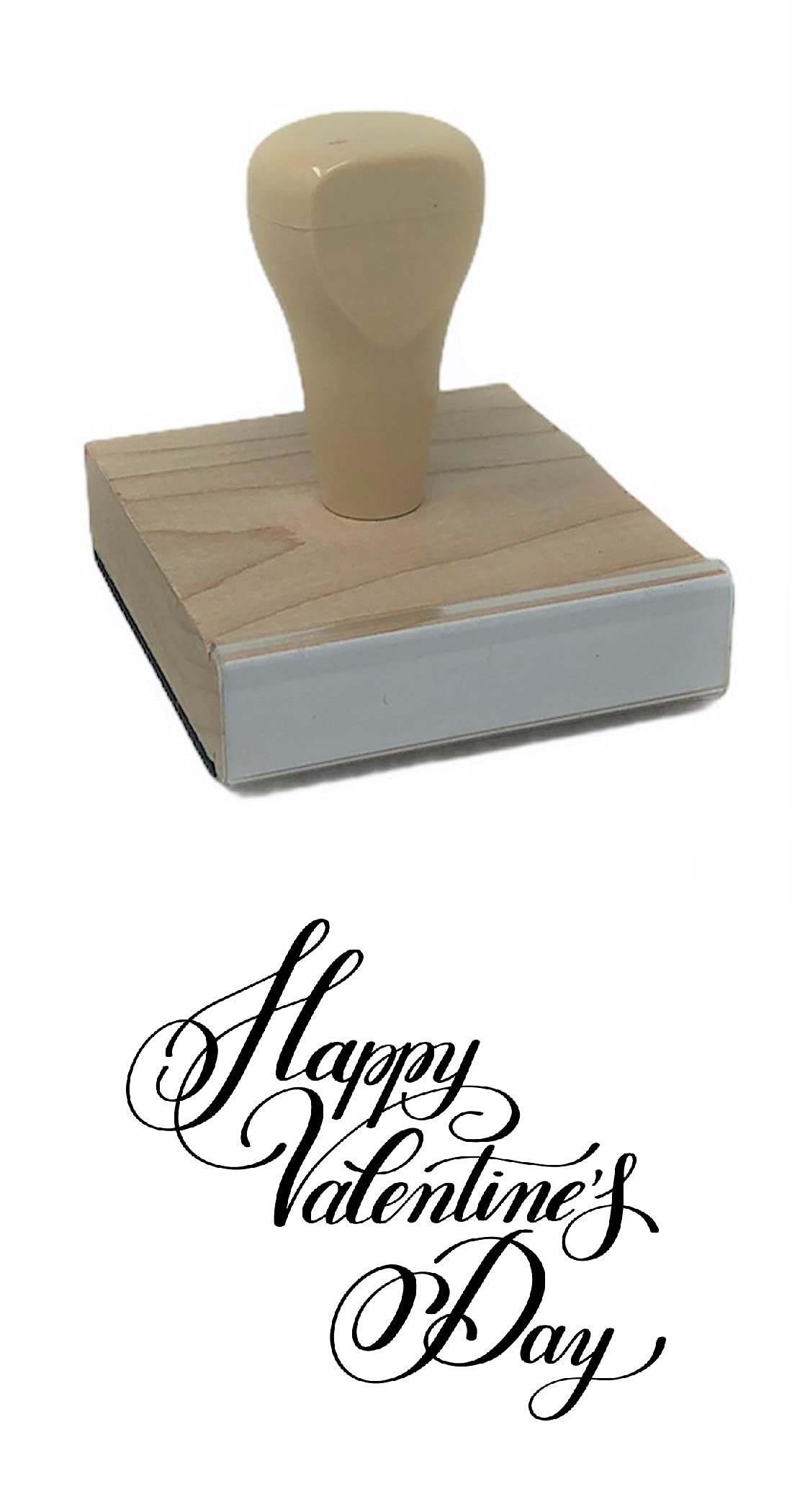 Valentine's Day Rubber Stamp - 2x2 Inch Wooden Stamp for DIY Cards, Scrapbooking & Gift Wrapping