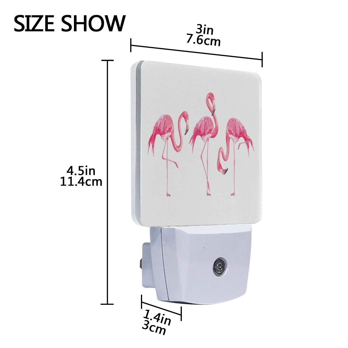 Vikko 2 Pack Pink Flamingo LED Night Light with Dusk to Dawn Sensor - Cute Plug-in Lamp for Kids & Adults - Perfect for Bedroom, Nursery, Living Room, Hallway, Bathroom - Energy Efficient Home Decor Nightlight