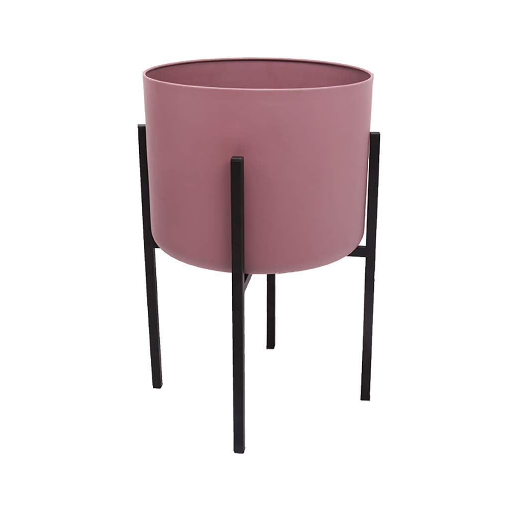 Nordic Iron Barrel Flower Stand - Modern Minimalist Wrought Iron Pot Rack for Living Room, Balcony & Home Decor | Floor-Standing Plant Holder for Indoor/Outdoor Use (Color: Black)