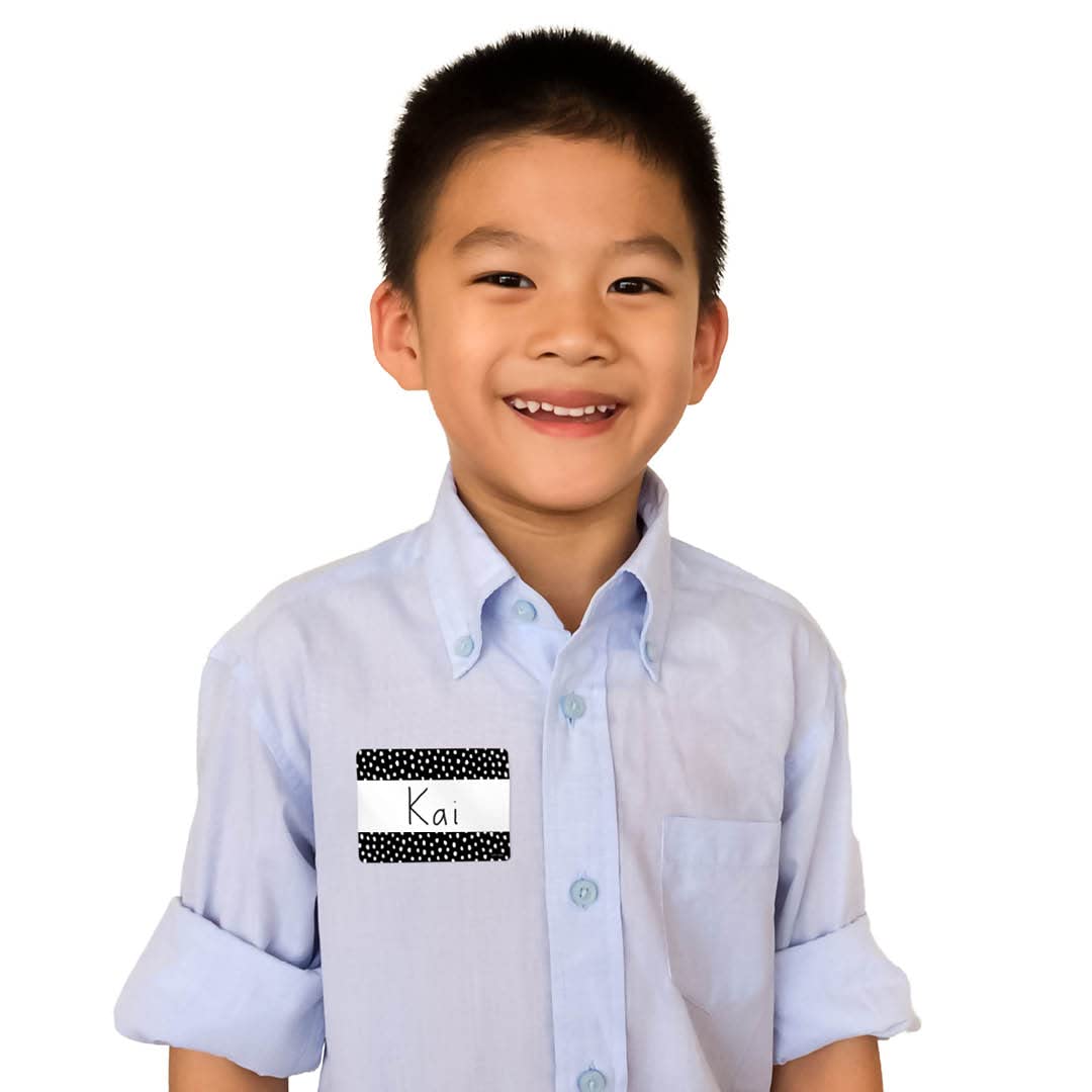 Creative Teaching Press 10694 Black Dot Name Badges for Classroom Organization