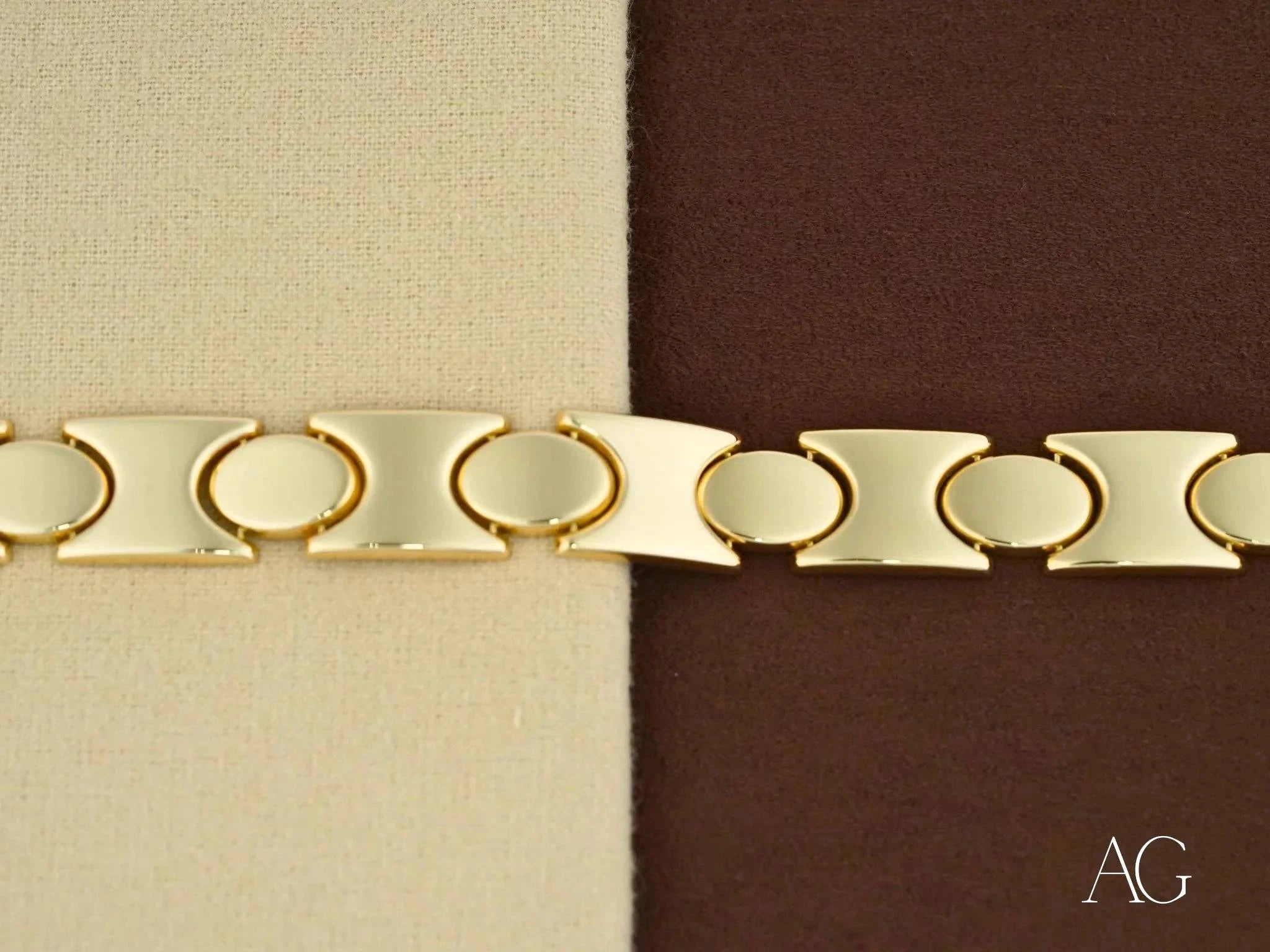 18K Solid Gold Men's Bracelet - Bold & Elegant Design with Secure Box Clasp | Perfect for Gifts, Weddings & Special Occasions