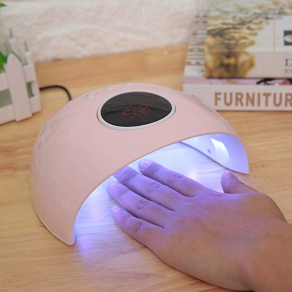 24W Professional Nail Dryer with LCD Display - UV & LED Dual Light Gel Polish Curing Lamp for Salon & Home Manicure | Fast Drying for Gel Nails, Acrylics & Dip Powder | Perfect for Nail Art, DIY Manicures & Professional Use