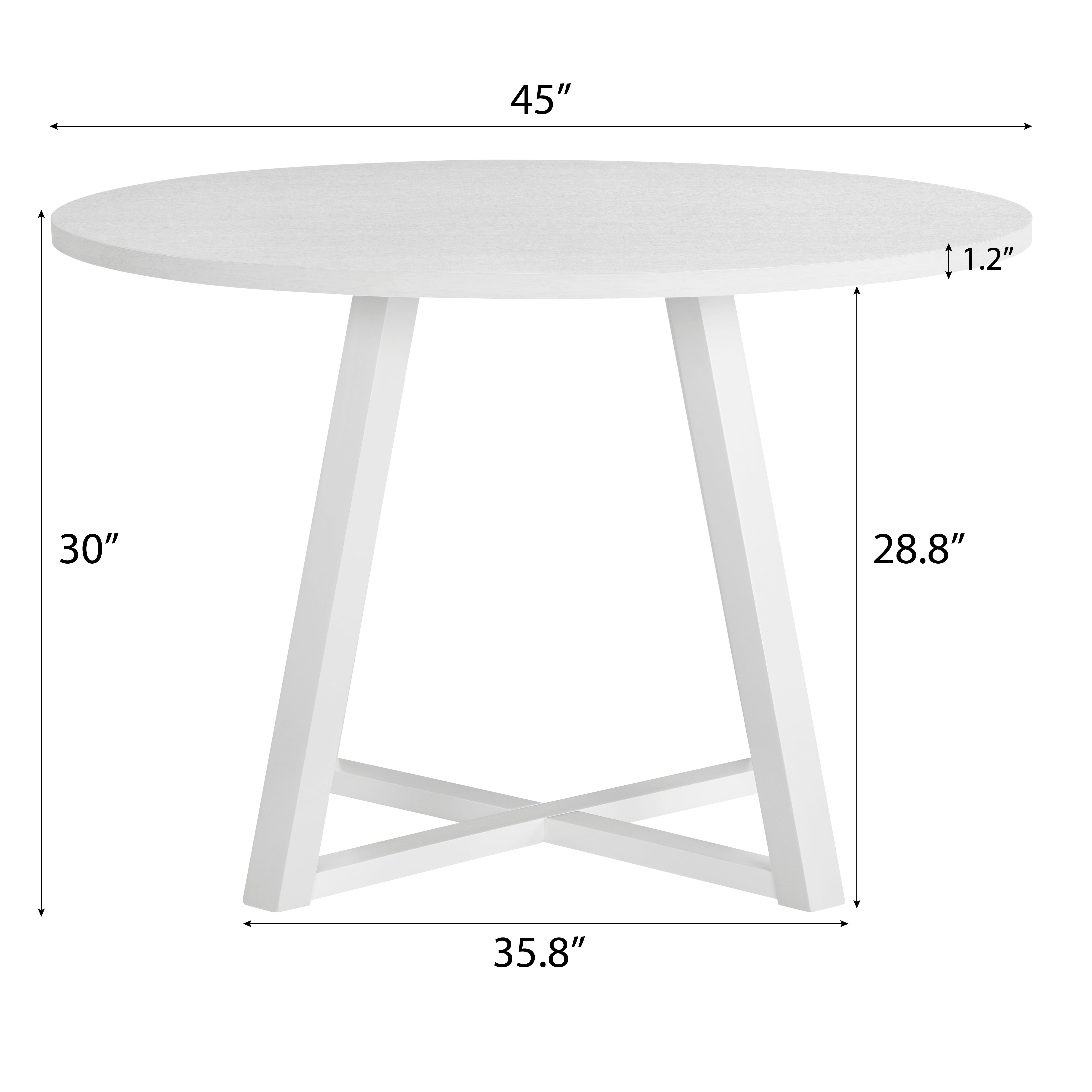 Roundhill Furniture Edo Wood 5-Piece Dining Set - White Trestle Dining Table with 4 Windsor Chairs for Kitchen, Dining Room & Small Space | Farmhouse Style Home Decor