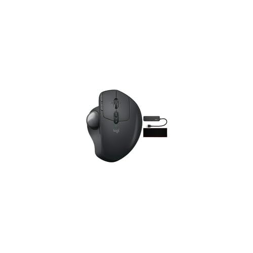 Logitech MX Ergo Wireless Trackball Mouse with Extended Mouse Pad & 4-Port USB 3.0 Hub Bundle - Ergonomic Design for Office, CAD Design, and Home Computing