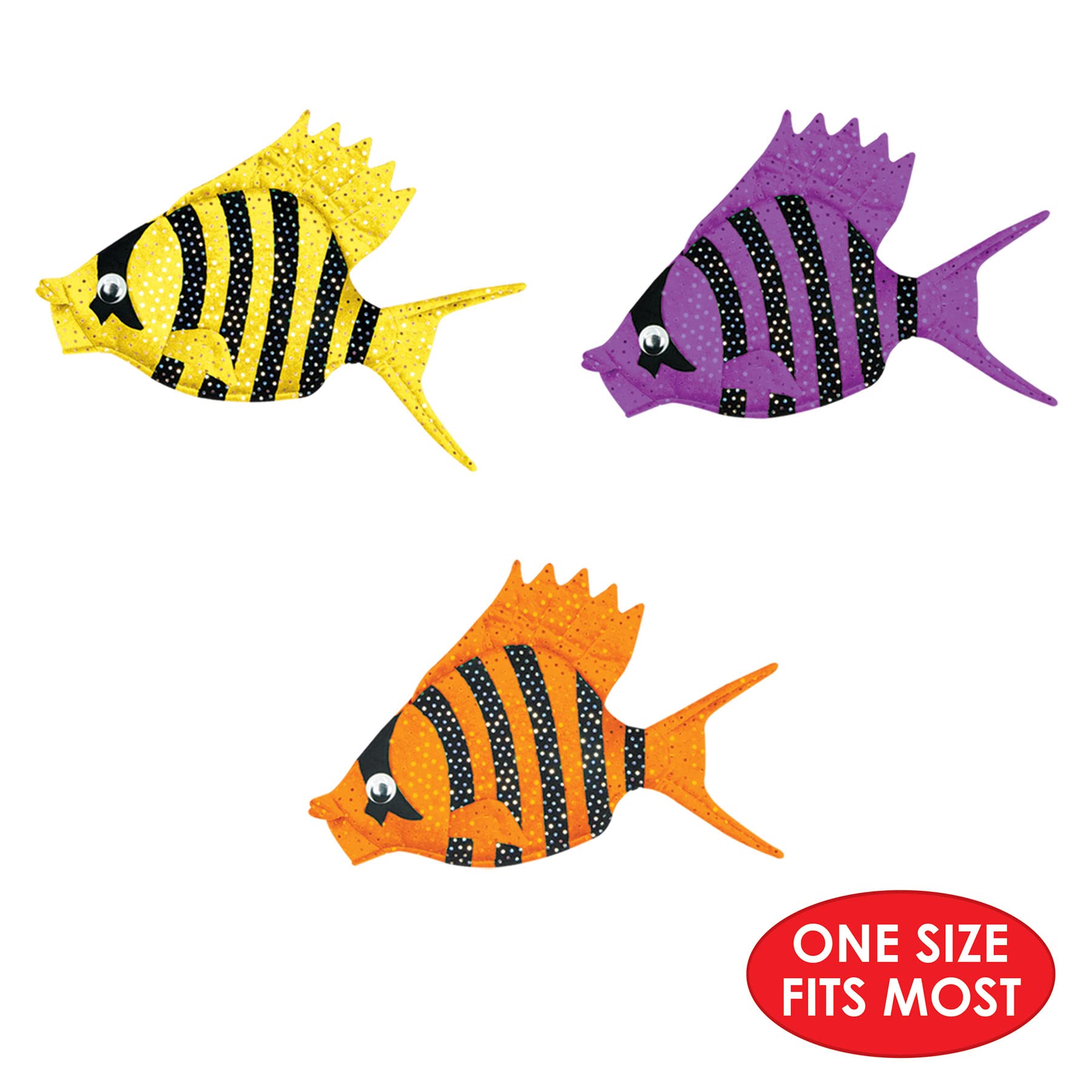 Beistle Plush Luau Fish Hats for Hawaiian Party Decor