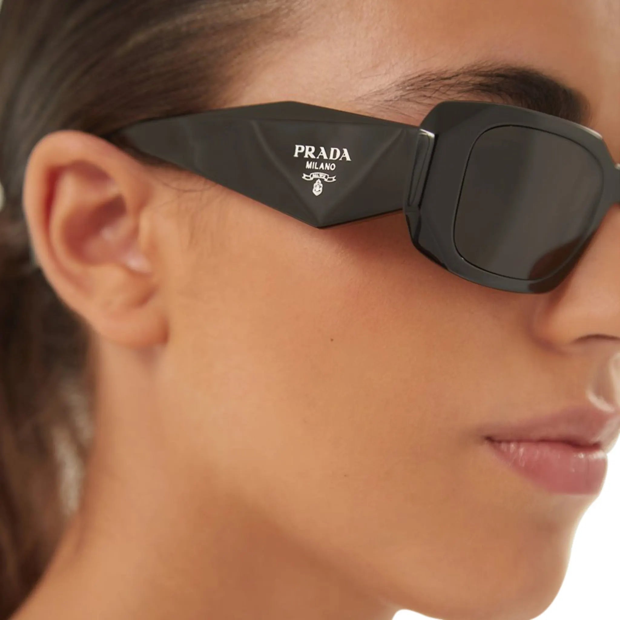 Prada PR 17WS 1AB5S0 Symbole Black Sunglasses for Women - Luxury Designer Shades with UV Protection - Perfect for Outdoor, Beach & Fashion Events