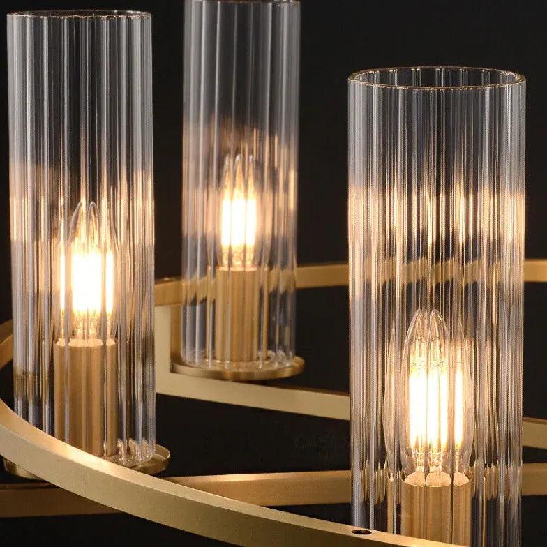 Elegant Gold Ring Frame Chandelier for Living Room - Modern Ceiling Light Fixture for Dining Room, Bedroom & Home Decor