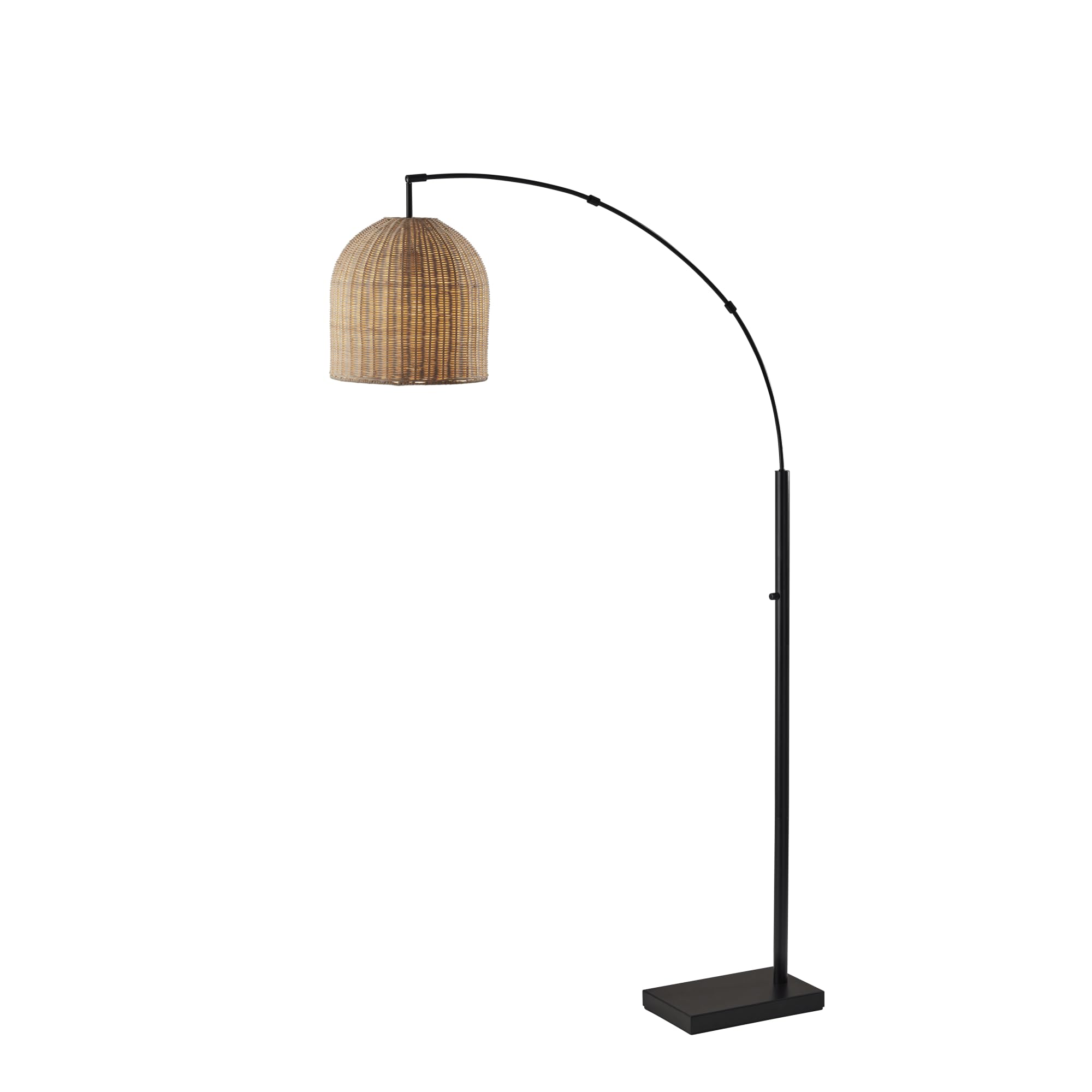 Adesso Bahama Arc Floor Lamp - Modern Adjustable Standing Light for Living Room, Bedroom & Office - Dimmable LED Reading Light with Remote Control
