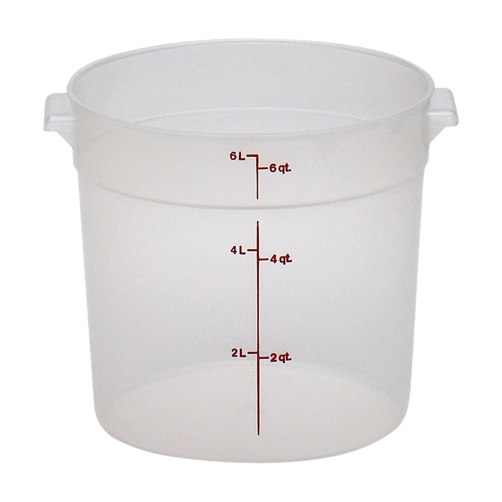 Cambro RFS6PP190 6-Quart Round Translucent Food Storage Container - Ideal for Restaurants, Catering & Home Kitchen Organization