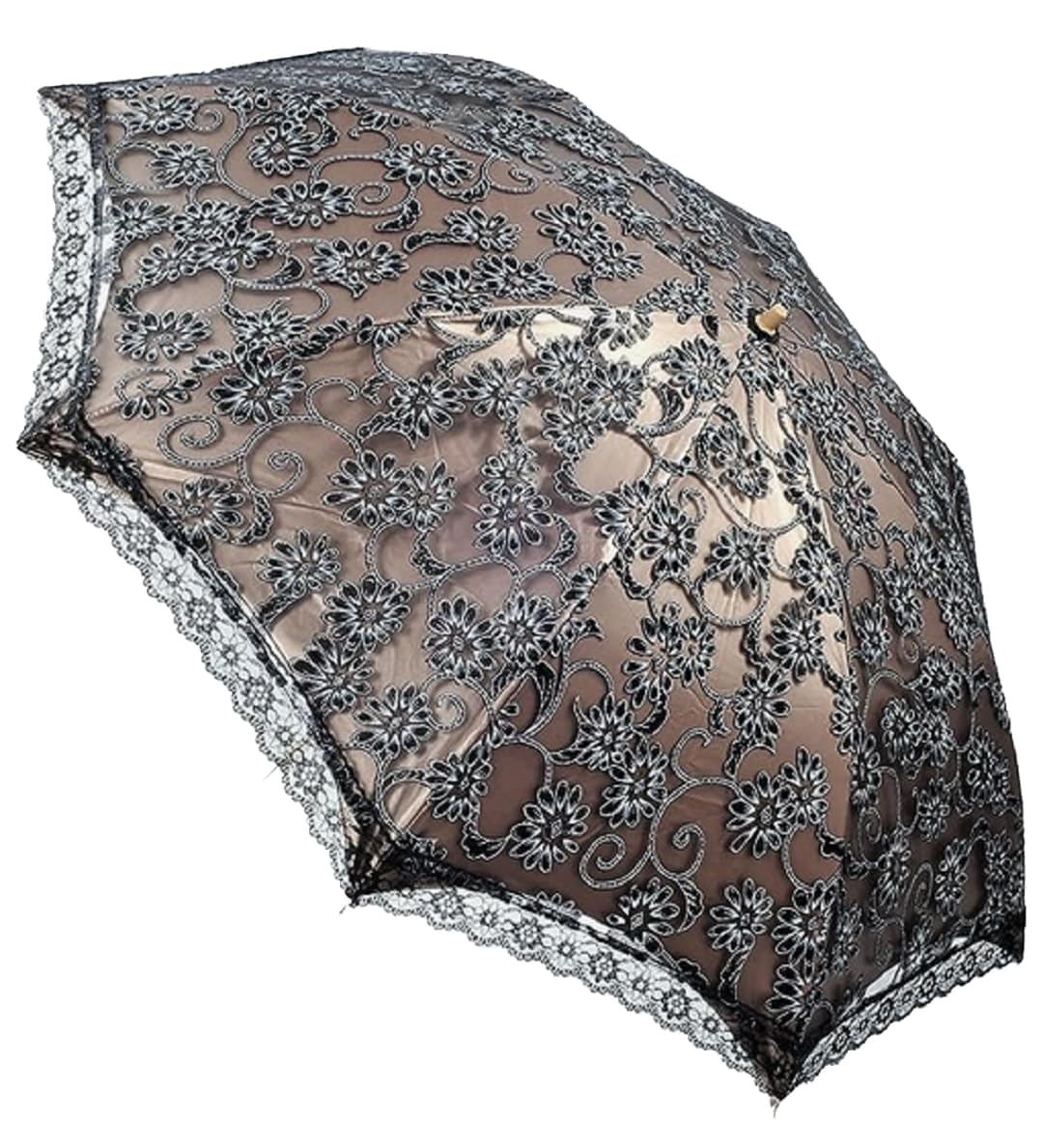 Elegant Lace Folding Umbrella for Women - UV Protection, Windproof, Compact Travel Parasol - Perfect for Weddings, Bridal Events & Outdoor Occasions
