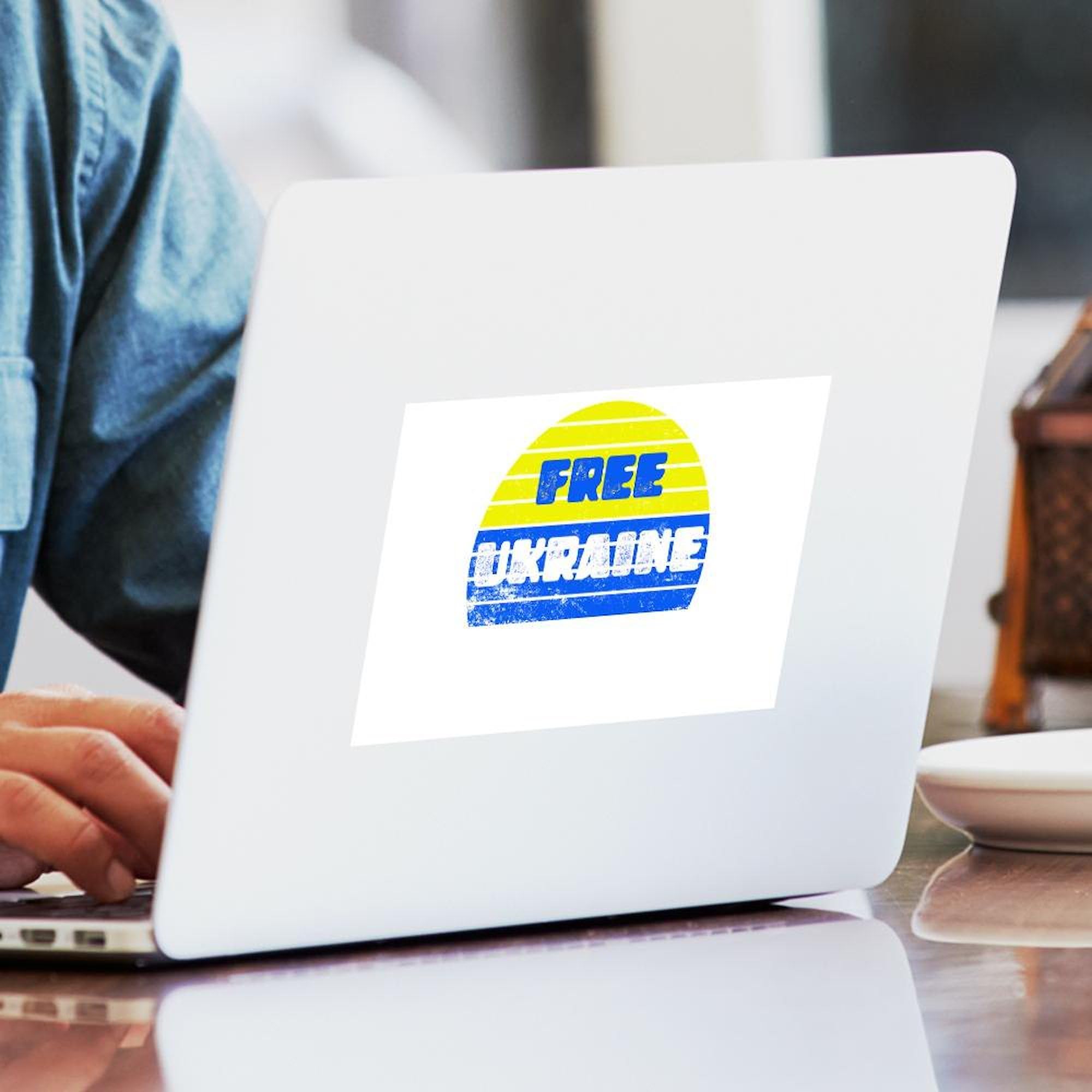 Free Ukraine Rectangle Bumper Sticker - Patriotic Car Decal for Cars, Trucks & Windows - Show Support with Vinyl Sticker for Vehicles, Laptops & More