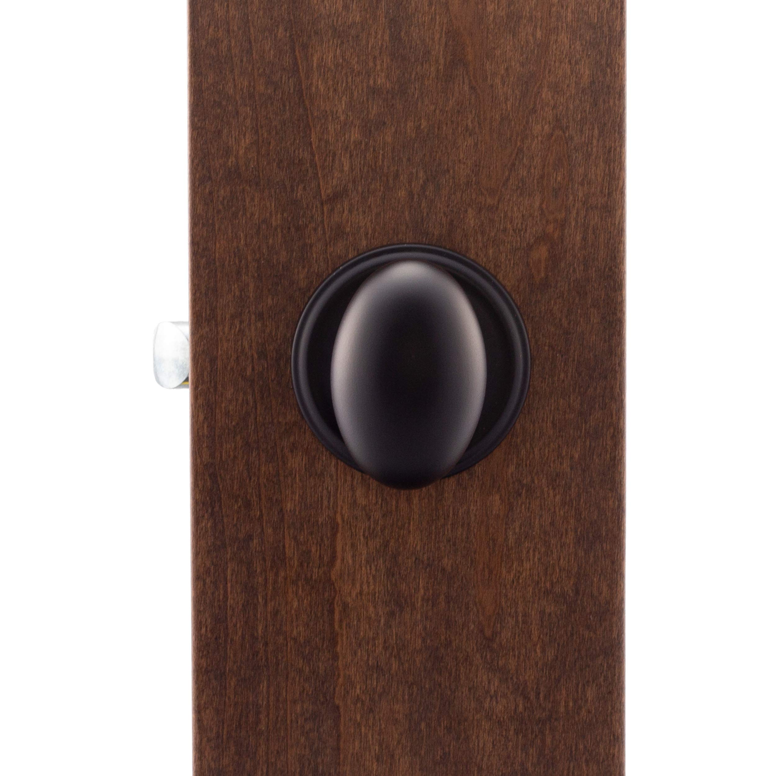 Copper Creek EK2020BC Black Egg Door Knob - 1 Pack Passage Function Interior Door Handle for Bedroom, Bathroom & Closet - Durable & Stylish Home Hardware