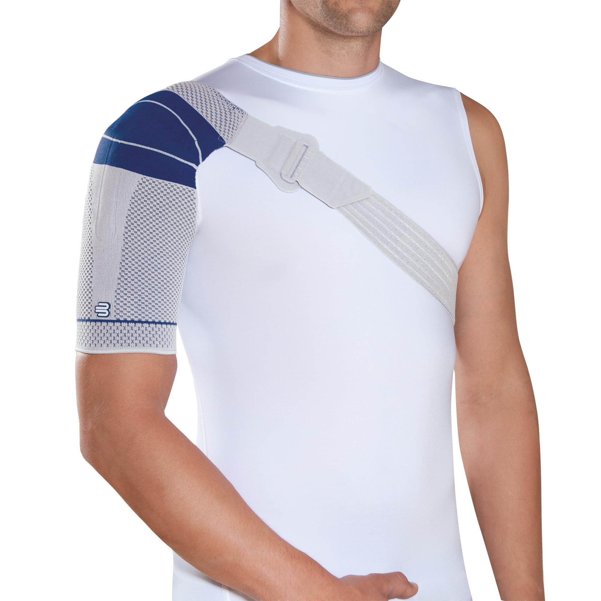 Bauerfeind OmoTrain S Shoulder Support Brace - Pain Relief & Joint Stability for Left Shoulder, Size 1 (Titanium) - Ideal for Post-Surgery Recovery, Sports Injuries & Arthritis Support