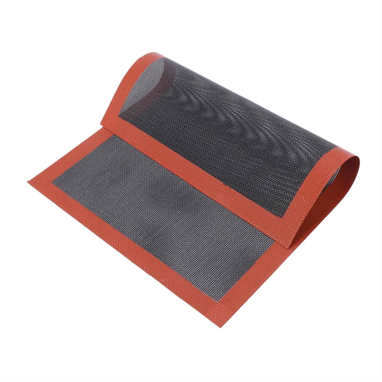 Non-Stick Perforated Silicone Baking Mat - 4-Pack Oven Sheet Liner for Cookies, Bread, Macarons & Biscuits | Heat-Resistant & Reusable | Perfect for Baking, Roasting & Food Prep (Black Red)