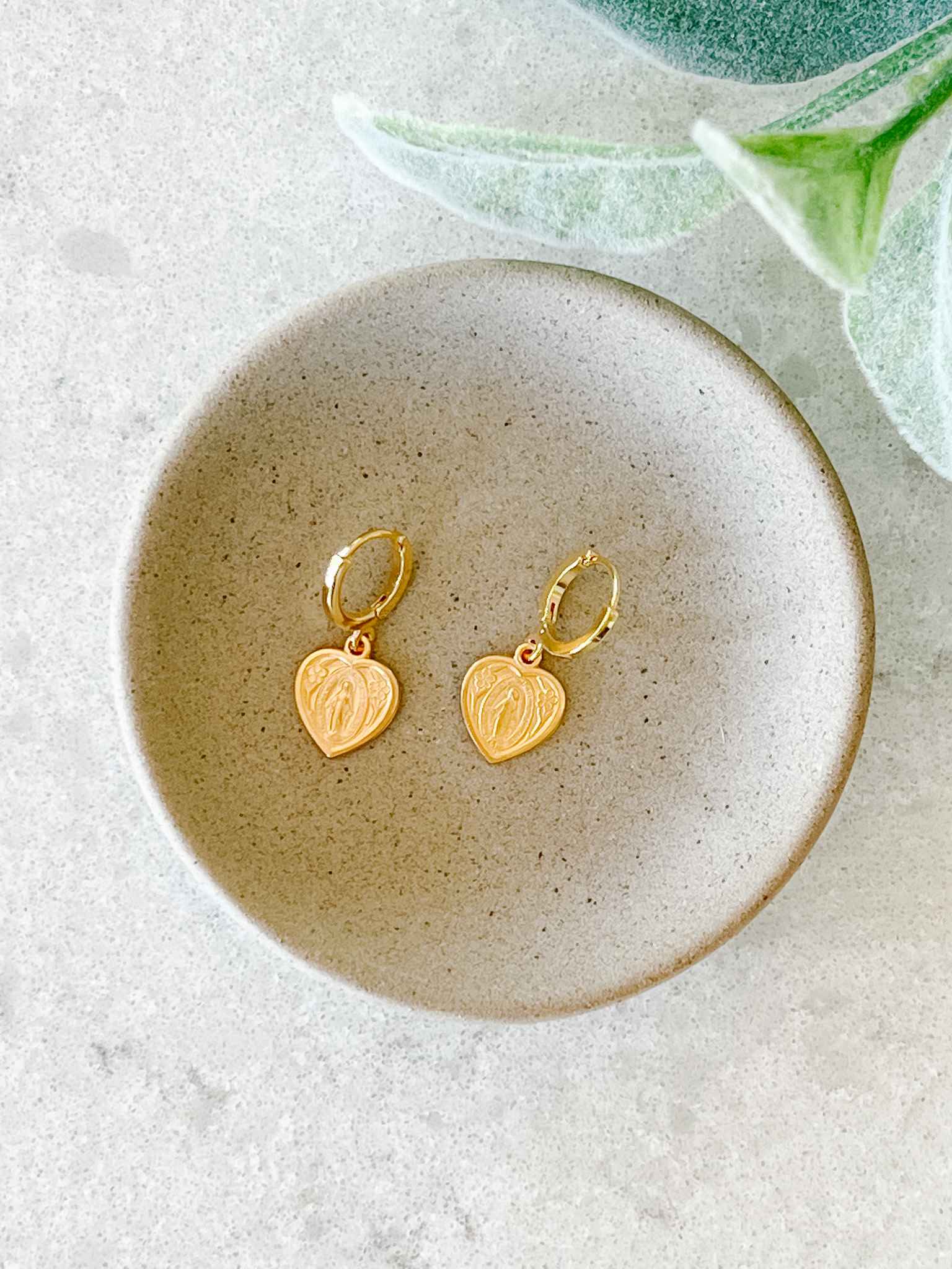 Beautiful Heart Shaped Miraculous Medal Earrings - Religious Jewelry for Women - Perfect Gift for Baptism, First Communion & Everyday Faith Wear