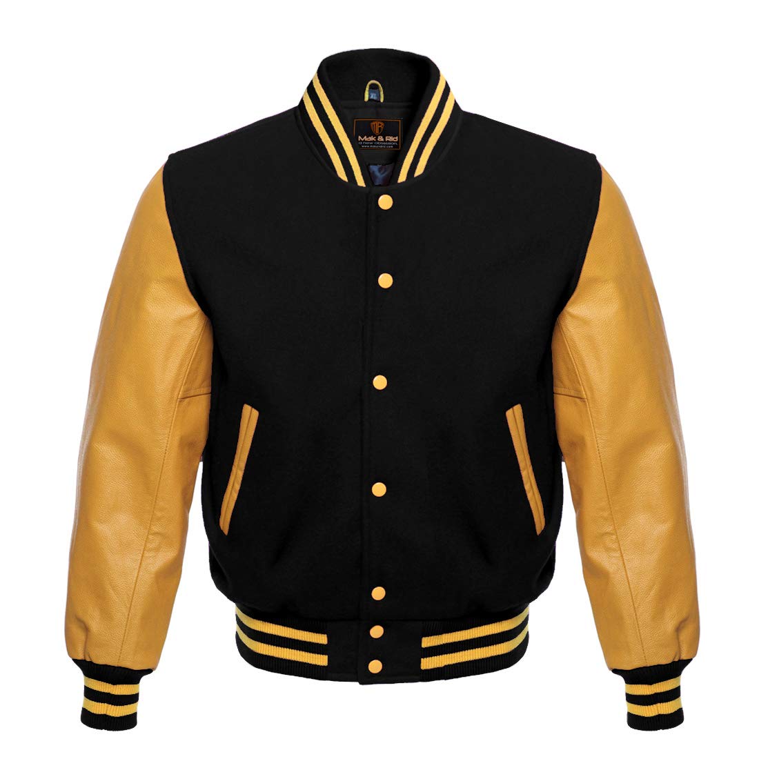 Authentic American Letterman Baseball Varsity Jacket for Men - Genuine Leather & Wool, 8 Stylish Colors - Perfect for School, College & Casual Wear