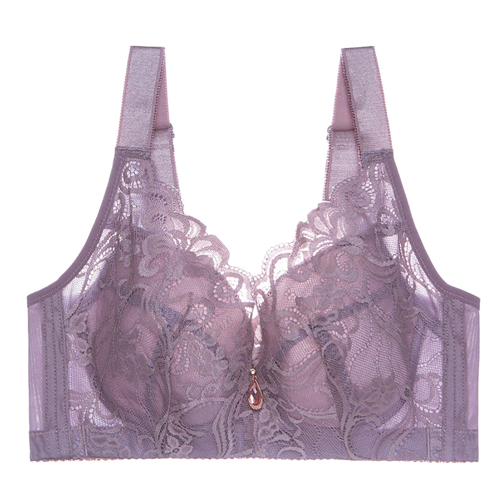 FZAI Women's Floral Lace Bralette Bra - Soft Cup Wireless Comfort Underwear for Everyday Wear (34A-46E) | Perfect for Yoga, Lounge & Sleep