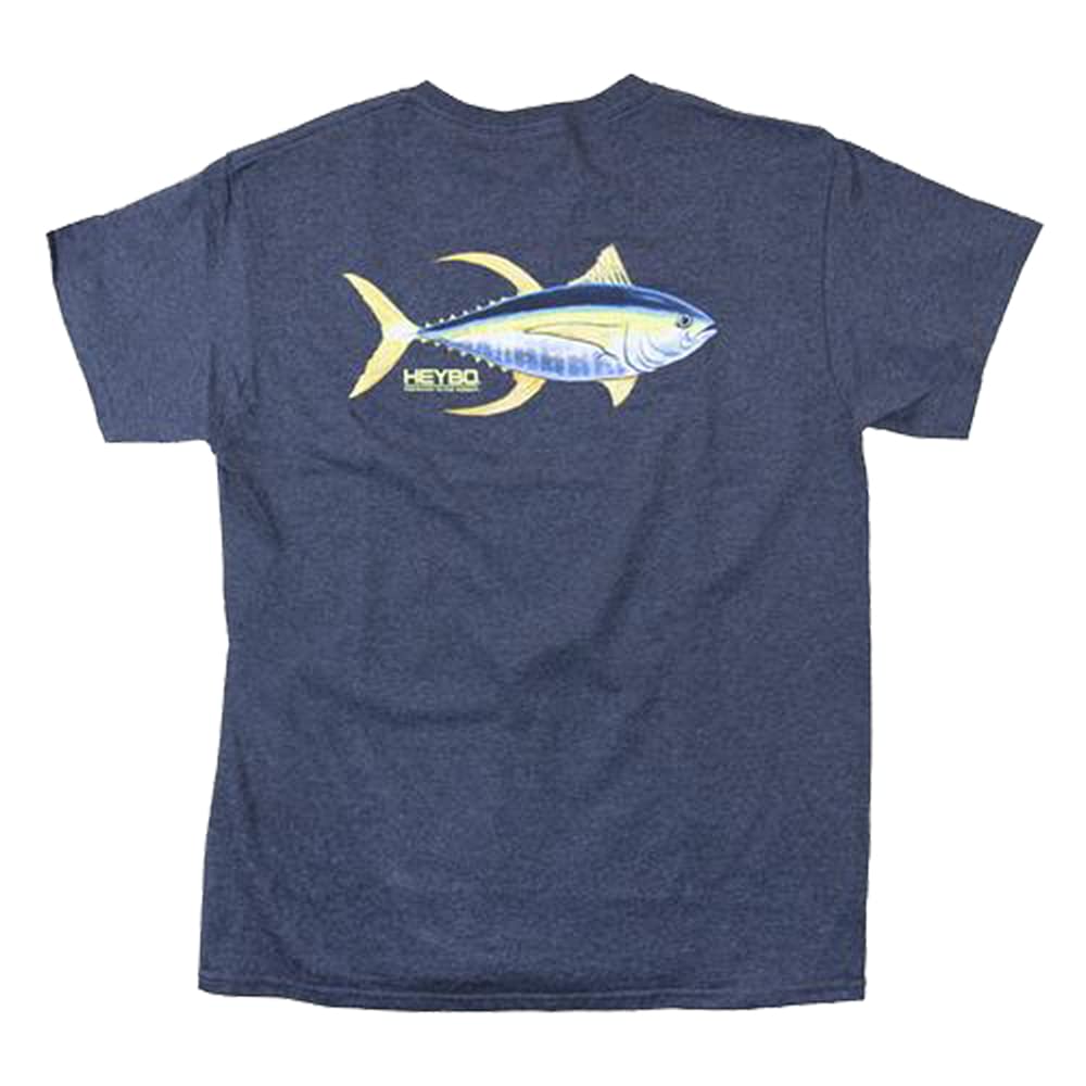 Heybo Men's Big Tuna Short Sleeve T-Shirt - Comfortable Casual Tee for Fishing & Outdoor Activities - Charcoal Gray