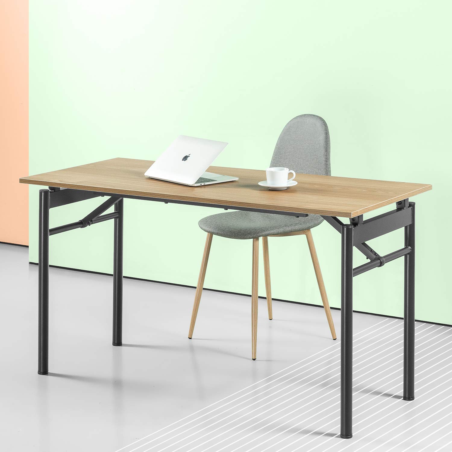 Zinus Mare 55 Inch Folding Computer Desk - Sturdy Workstation Table for Home Office, Gaming & Study | Space-Saving Design for Small Rooms & Apartments
