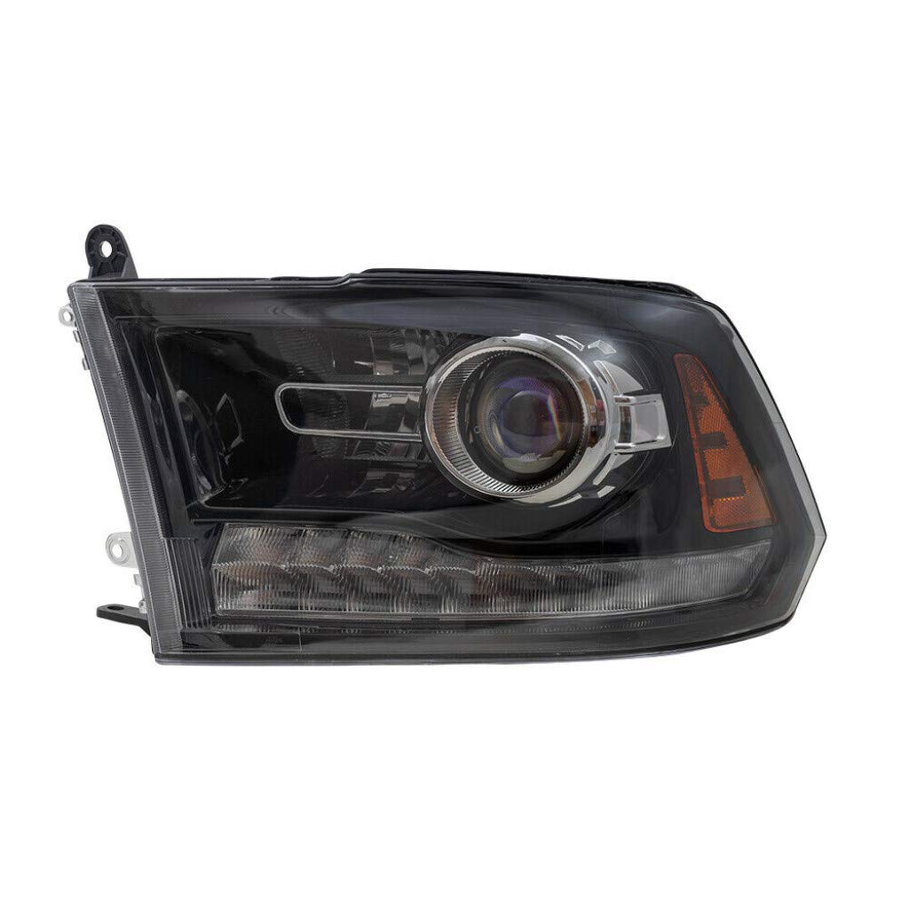 Dodge Ram 1500/2500 Headlight Assembly 2013-2015 - Left Driver Side Black Replacement (Part# CH2502245 | 68093221AD) - Perfect for Night Driving & Off-Road Adventures