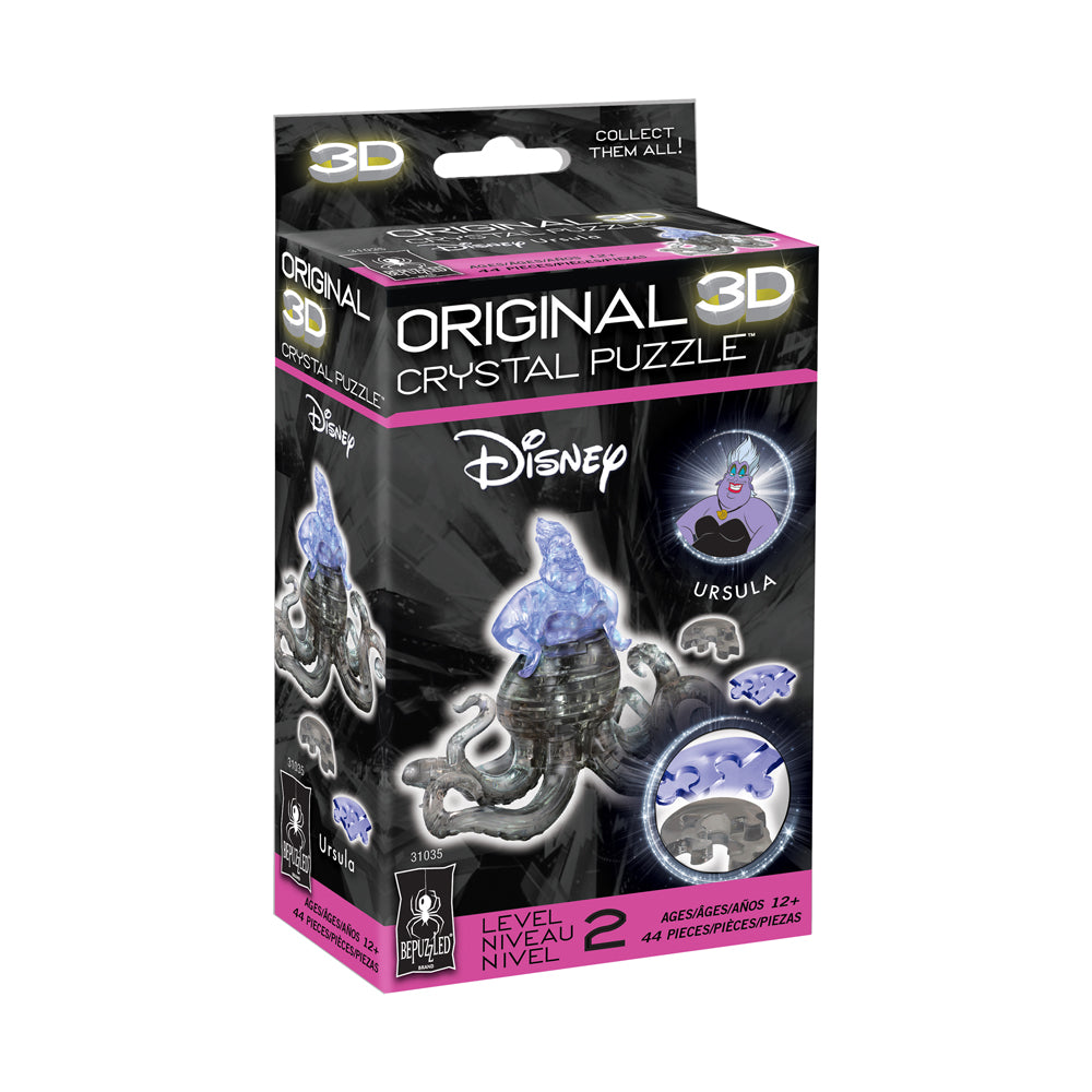 Disney Ursula 3D Crystal Puzzle - 44 Piece Challenging Brain Teaser for Adults & Teens | Perfect for Family Game Night, Birthday Gifts & Disney Collectors