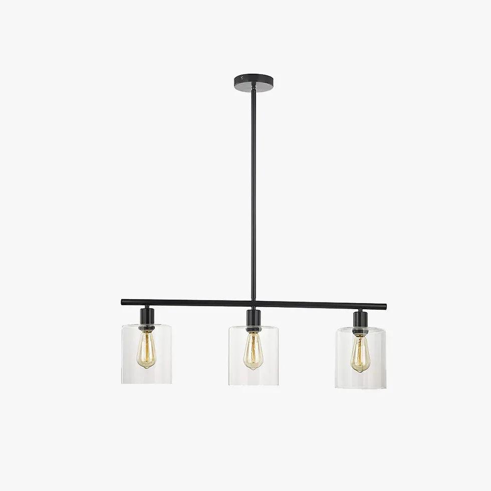 Modern Square Transparent Black Industrial Chandelier - Sleek Ceiling Light Fixture for Dining Room, Kitchen, or Living Room Decor