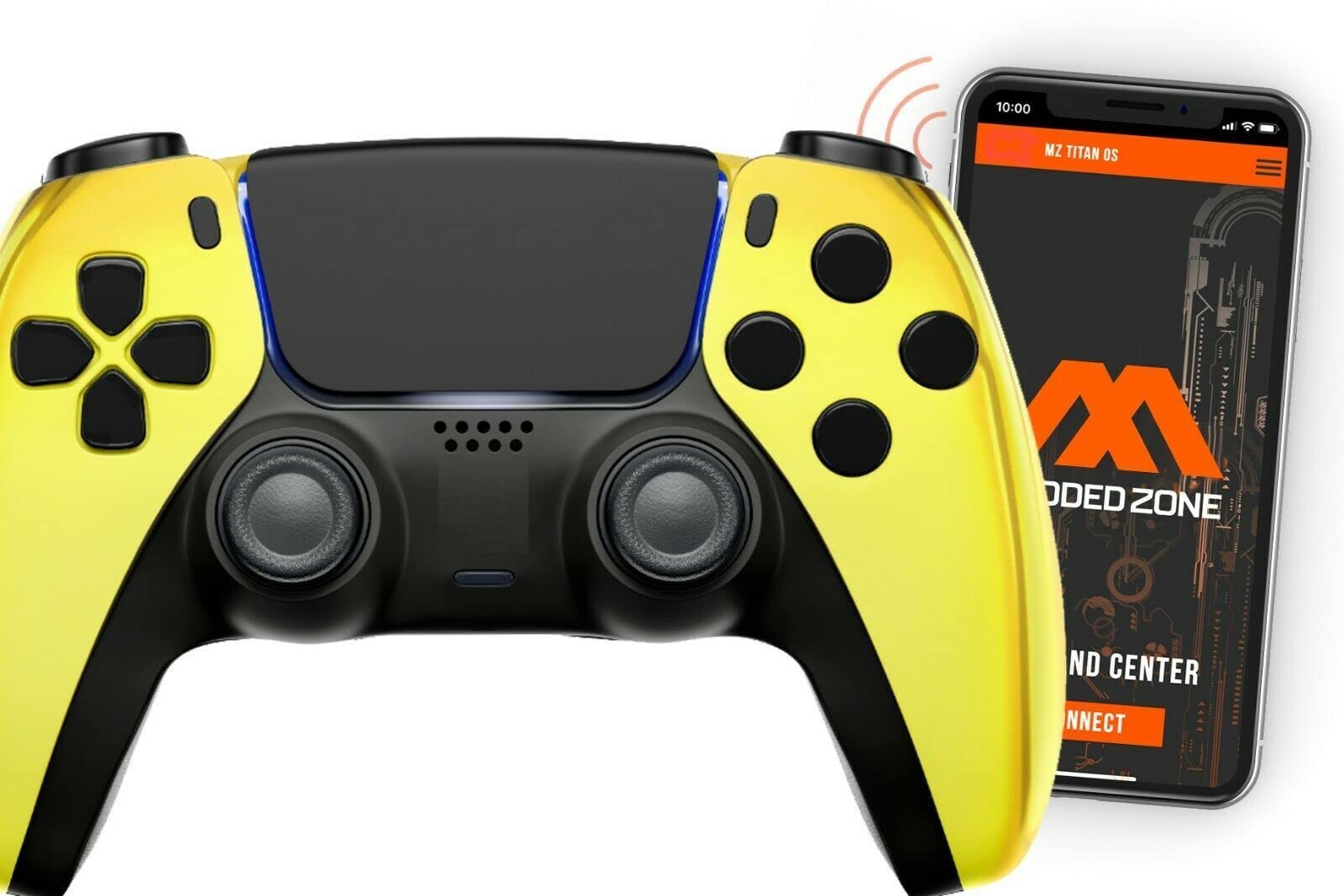 MODDEDZONE Chrome Gold Smart Rapid Fire Custom PRO Modded Controller for PS5 - Enhanced Gaming Performance for FPS, Battle Royale & Competitive Play