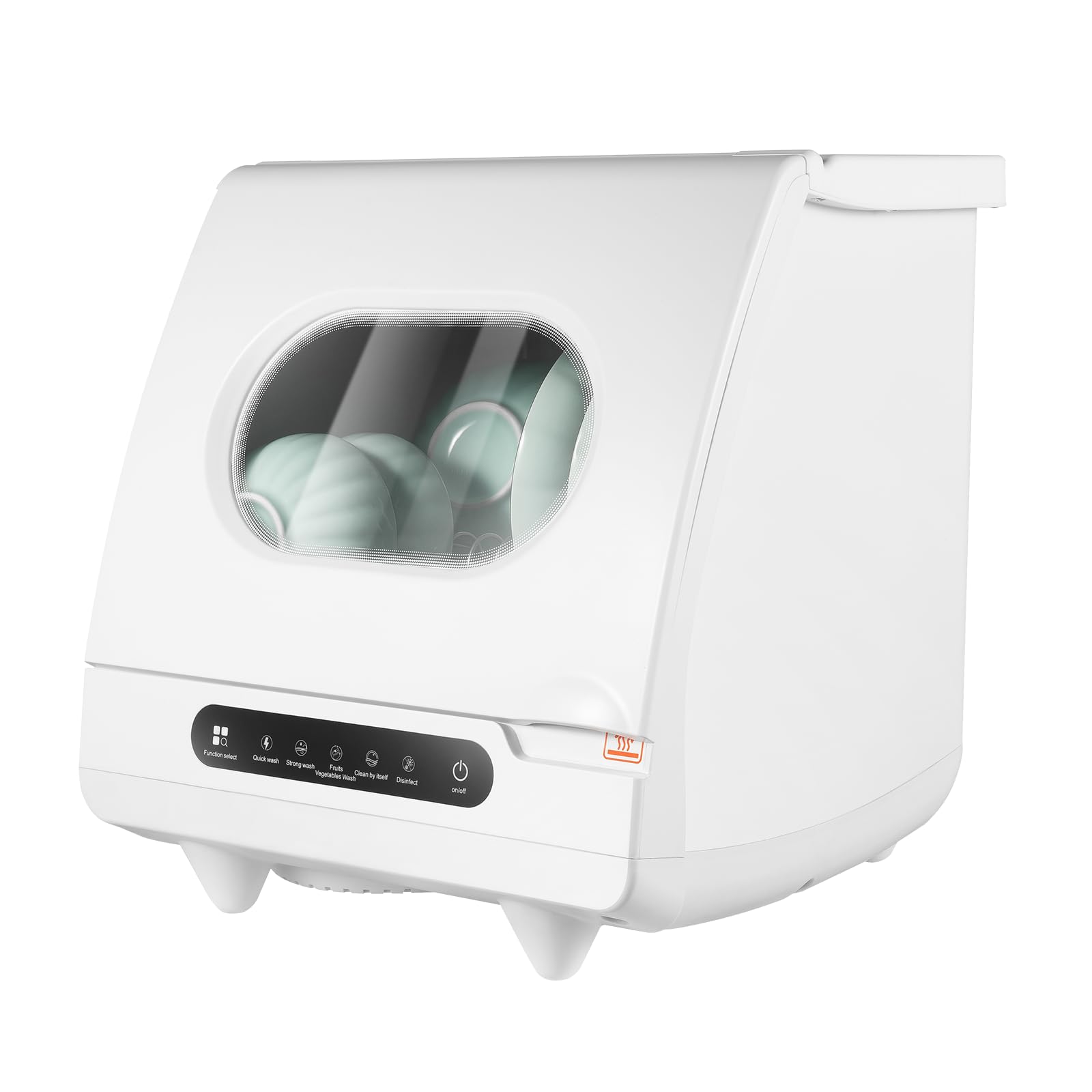 Portable Countertop Dishwasher 5L Mini Dishwasher - 6 Place Settings Capacity, Compact Tabletop Dishwasher with Drain Hose for Small Kitchens, Apartments, RVs - Perfect for Washing Knives, Forks, Spoons, Cups and Small Dishes