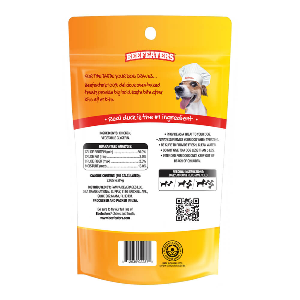 Beefeaters Duck Jerky Strips - Premium Natural Dog Treats for Training & Rewards | High-Protein Snack for Active Dogs | Perfect for Hiking, Camping & Outdoor Adventures