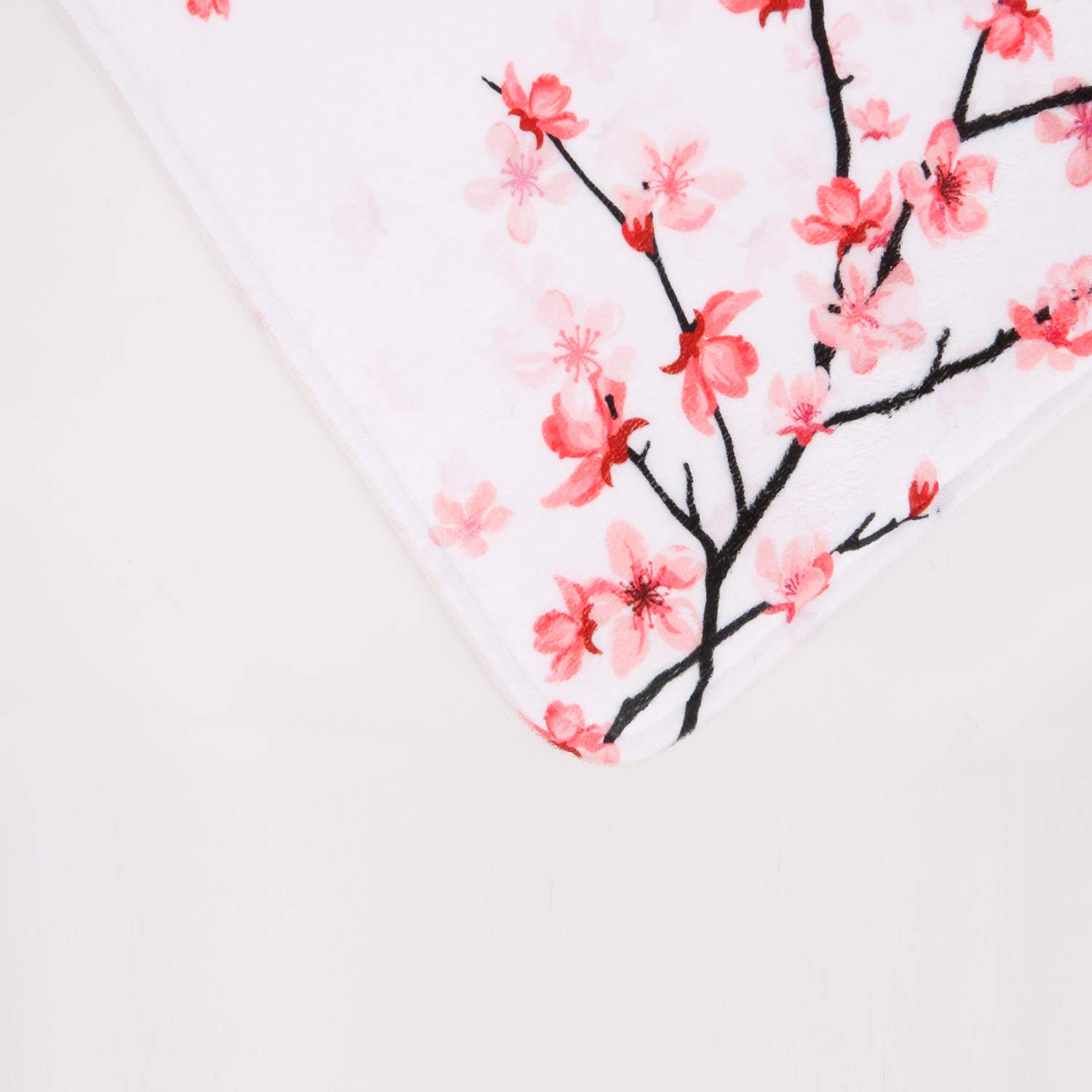LIVILAN Pink Flower Bath Mat - 24''x16'' Non-Slip Floral Bathroom Rug for Women, Girls, Kids - Soft Cherry Blossom Bath Mats for Bathroom, Shower, Vanity - Machine Washable & Quick Dry