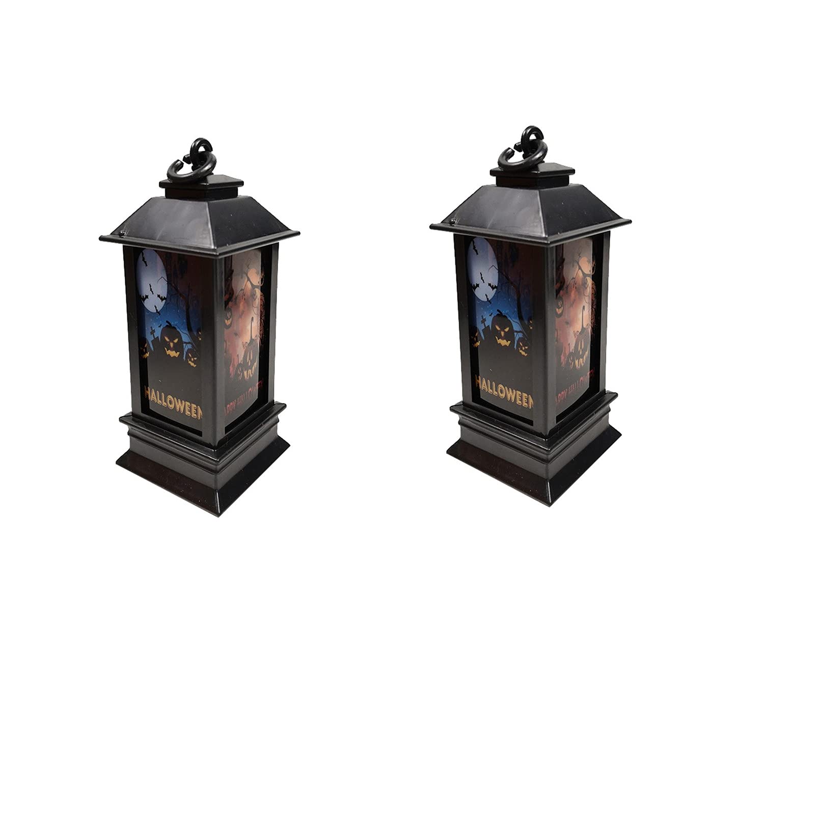 xoxing 2PC Halloween LED Lighted Night Light - Glowing Plastic House Decor for Patio, Garden, Gate, Yard, Bar - Spooky Outdoor & Indoor Decoration for Halloween Parties & Home Decor