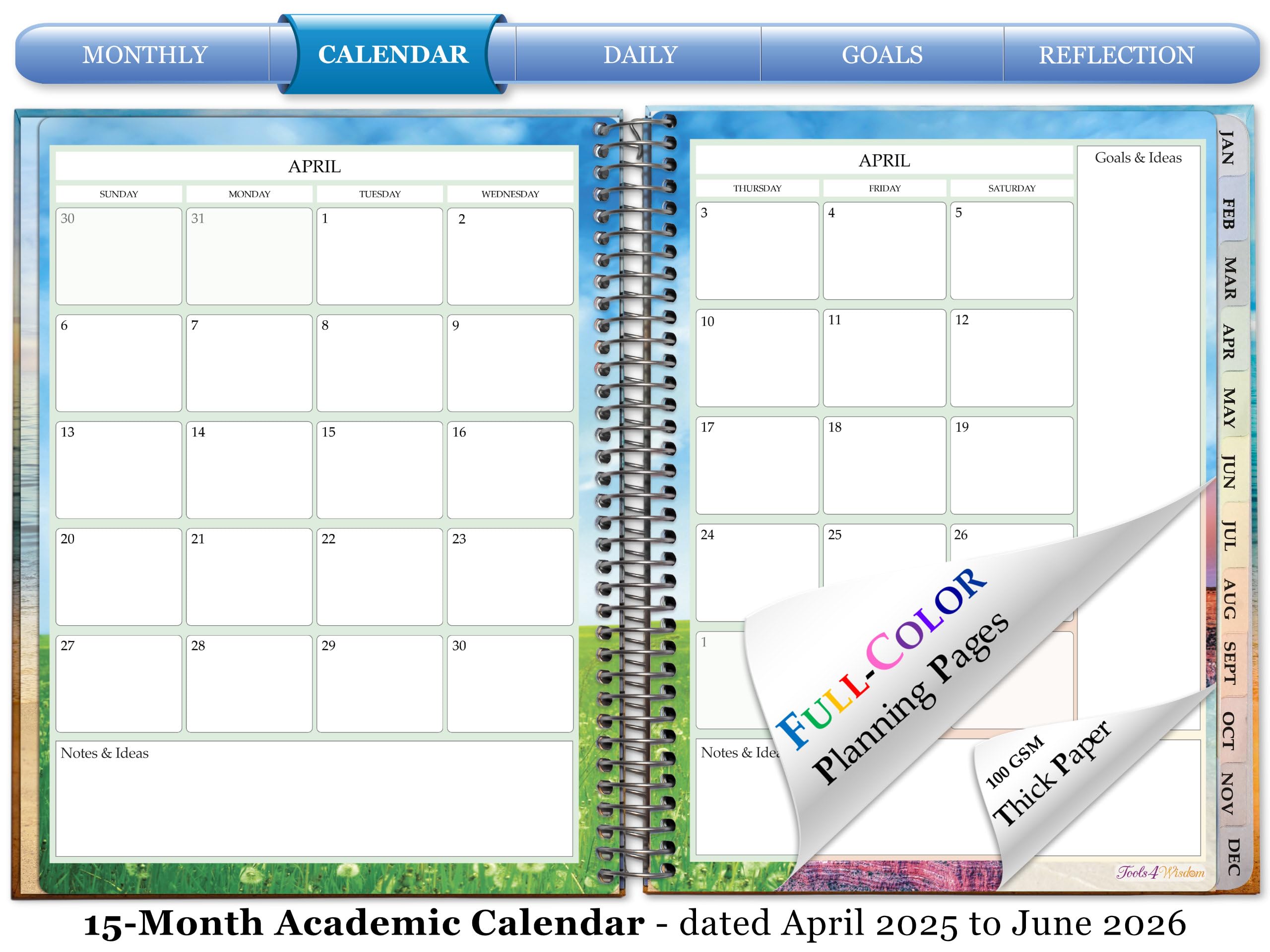 Tools4Wisdom 2025-2026 Academic Planner - April Start Hardcover Calendar (8.5x11 Inch) with Monthly, Weekly & Daily Sections - Oil Painting Forest Design - Perfect for Students, Teachers & Professionals - Ideal for School, Office & Home Organization