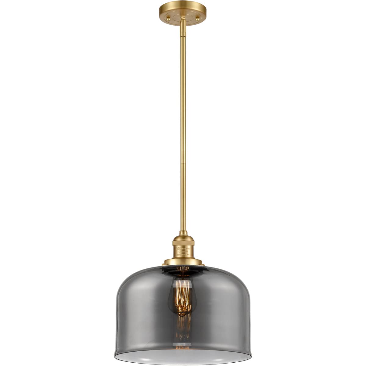 201S-SG-G73-L-LED Bare Bulb 1 Light Cord Set in Satin Gold - Vintage Edison Bulb Fixture for Home Decor, Cafe Lighting & Industrial Style Interiors
