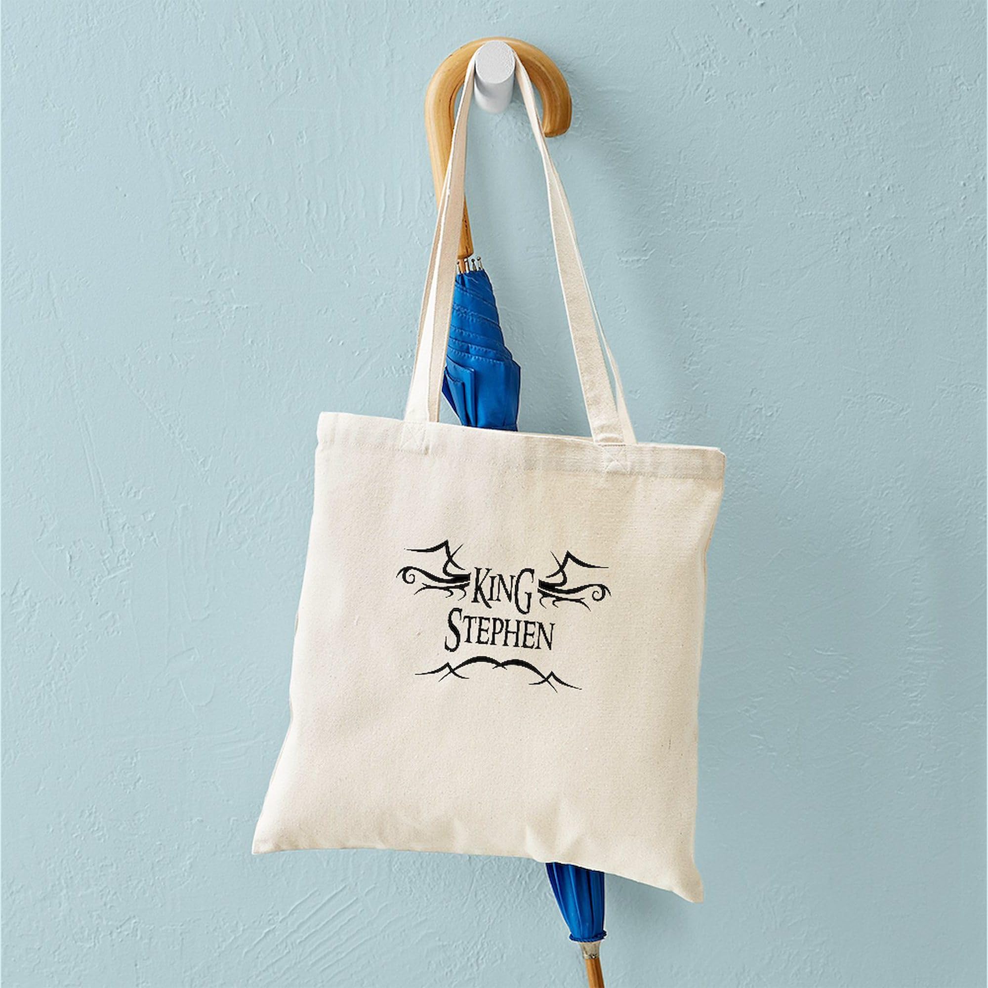 King Stephen Tote Bag - Natural Canvas Reusable Shopping Bag for Groceries, Beach & Everyday Use | Eco-Friendly Cotton Tote with Premium Print