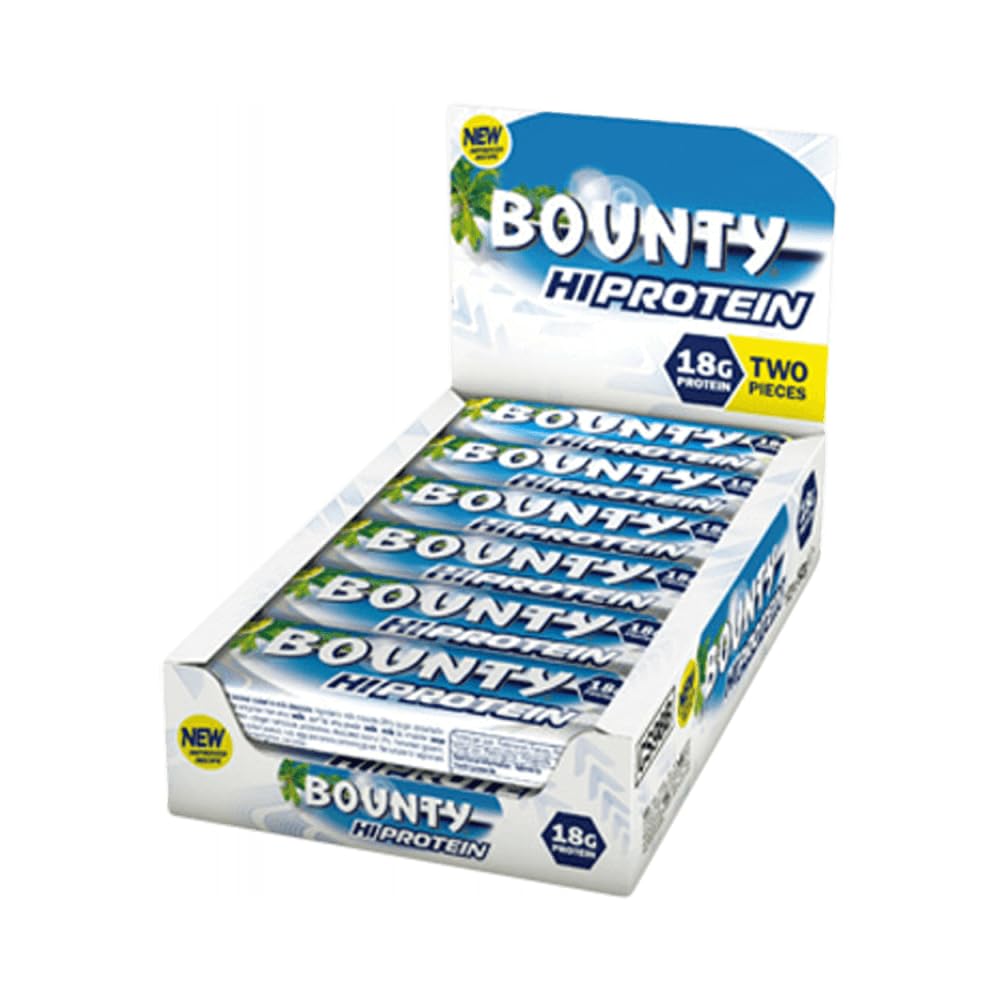 Bounty Hi Protein Bar - 12 Pack (52g Each) | High Protein Energy Snack with Milk Chocolate & Coconut | 18g Protein per Bar | Perfect for Gym, Hiking & On-the-Go Nutrition