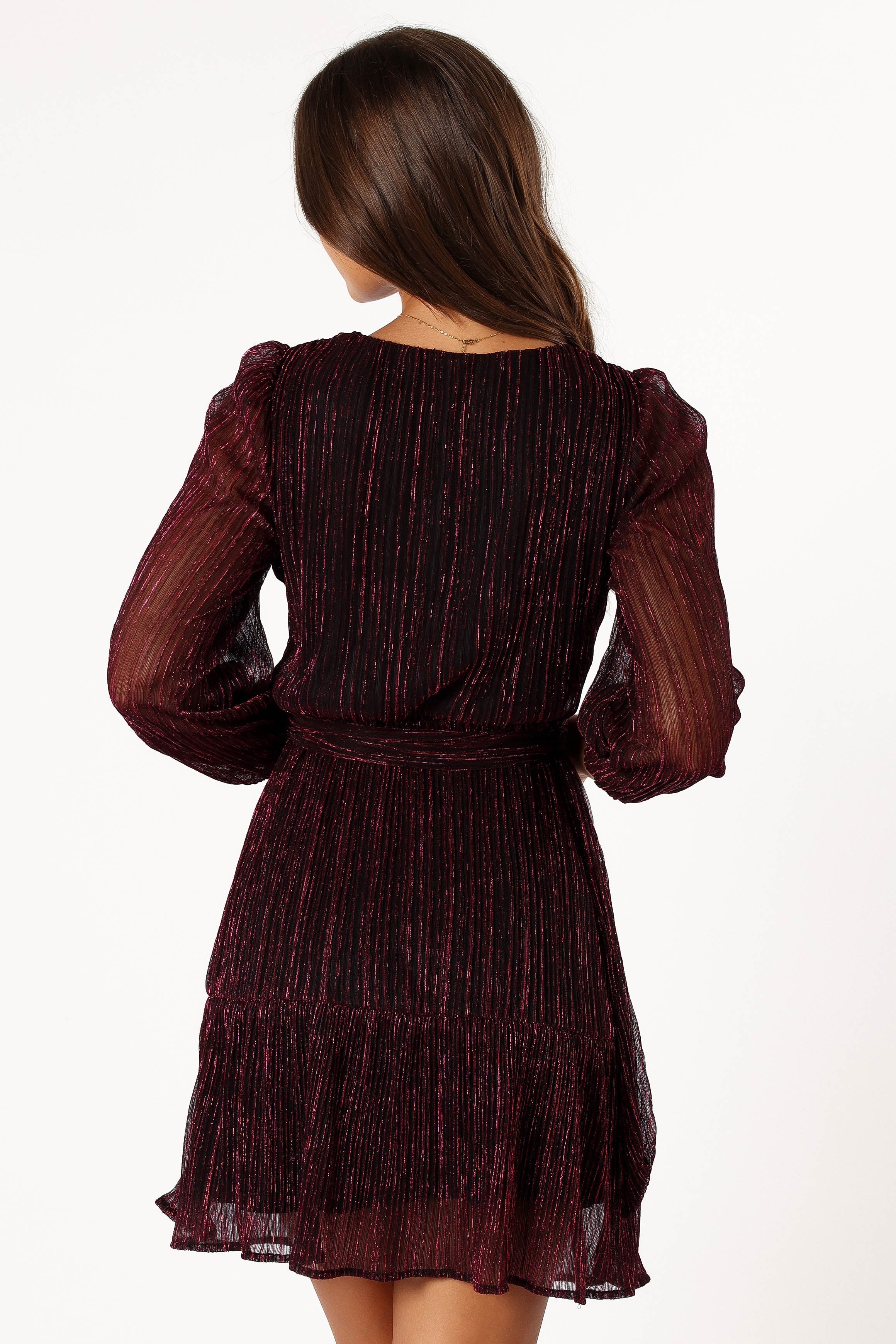 Glimmer Long Sleeve Mini Dress for Women - Elegant Pink Party Cocktail Dress for Night Out, Date Night, Club Wear & Special Occasions