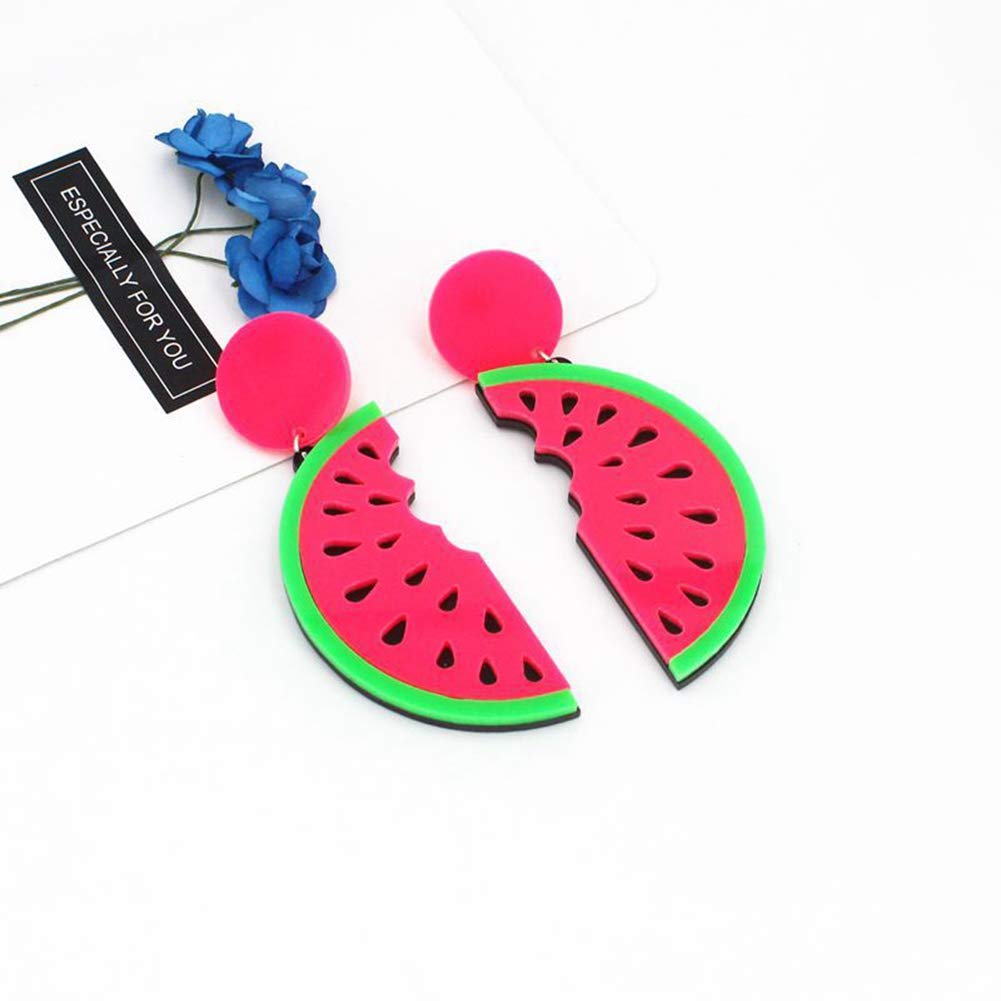 80s Retro Acrylic Fruit Neon Earrings for Women - Fashionable Dangle Drop Earrings Jewelry Gift - Perfect for Parties, Raves & 80s Theme Outfits